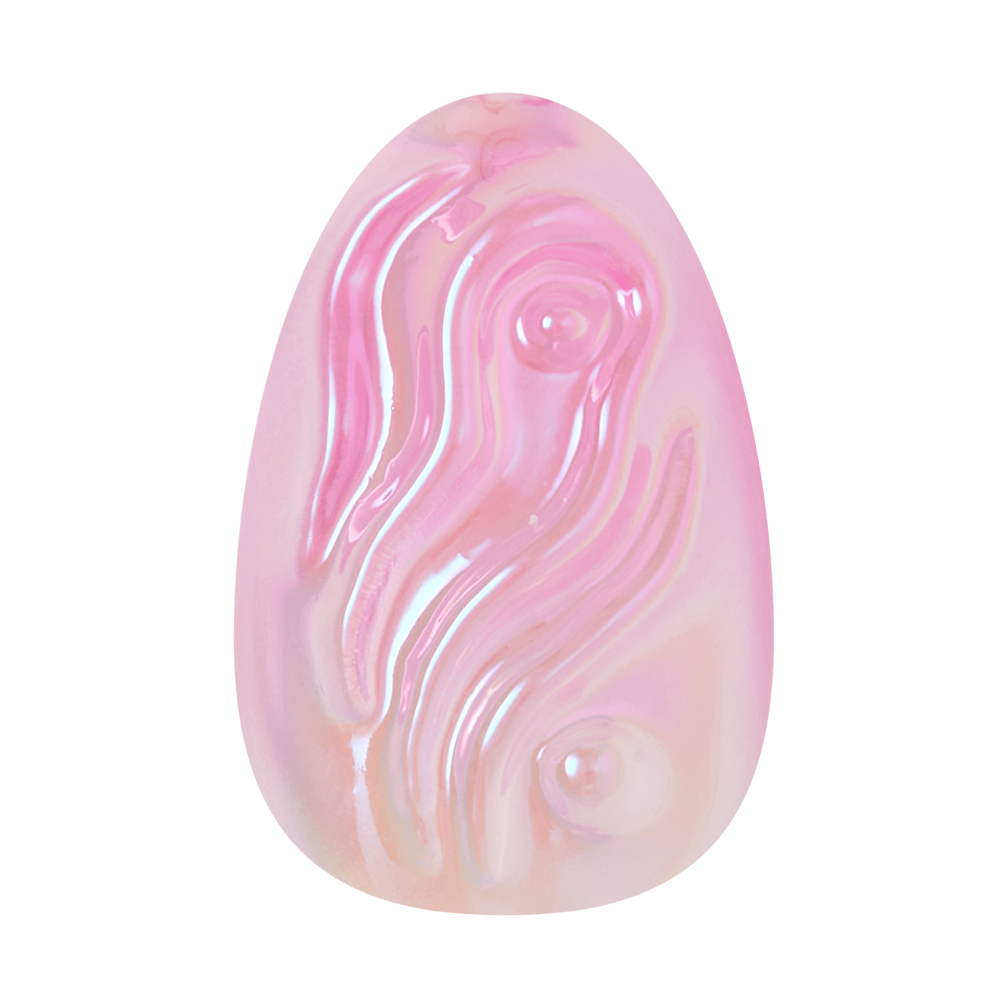 Kiss Glam Jeweled Press On Fake Glue Nails - Starry Chiffon | 3D &amp; Jeweled Design, Pink, Short, Almond