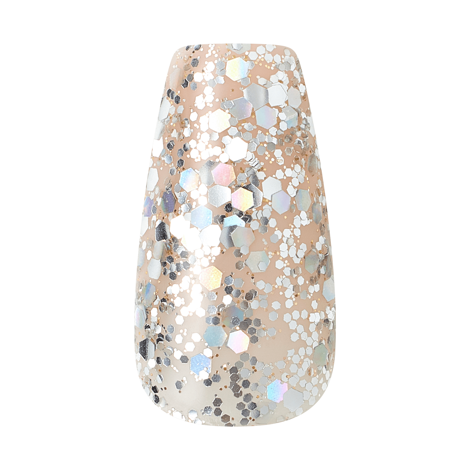 Kiss Glam 3D &amp; Jeweled Press On Fake Glue Nails - Yours | 3D &amp; Jewel Design, Pink, Medium, Coffin