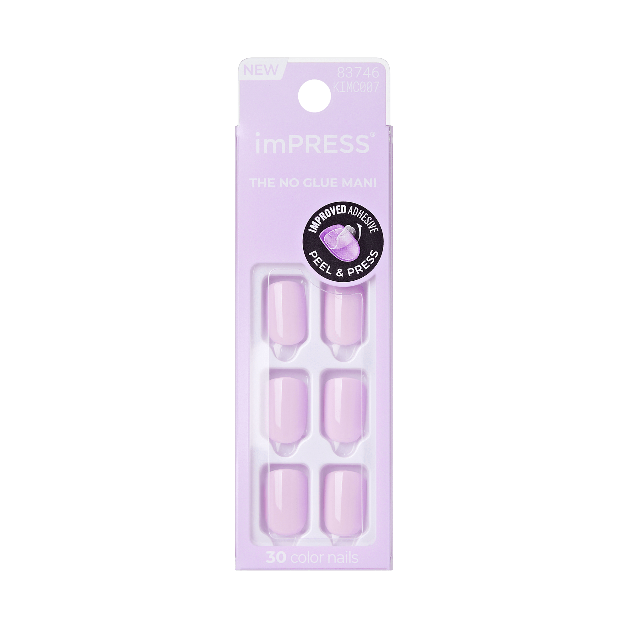 Impress Color No Glue Fake Press On Nails - Picture Purplect | Solid, Purple, Short, Squoval, Manicure