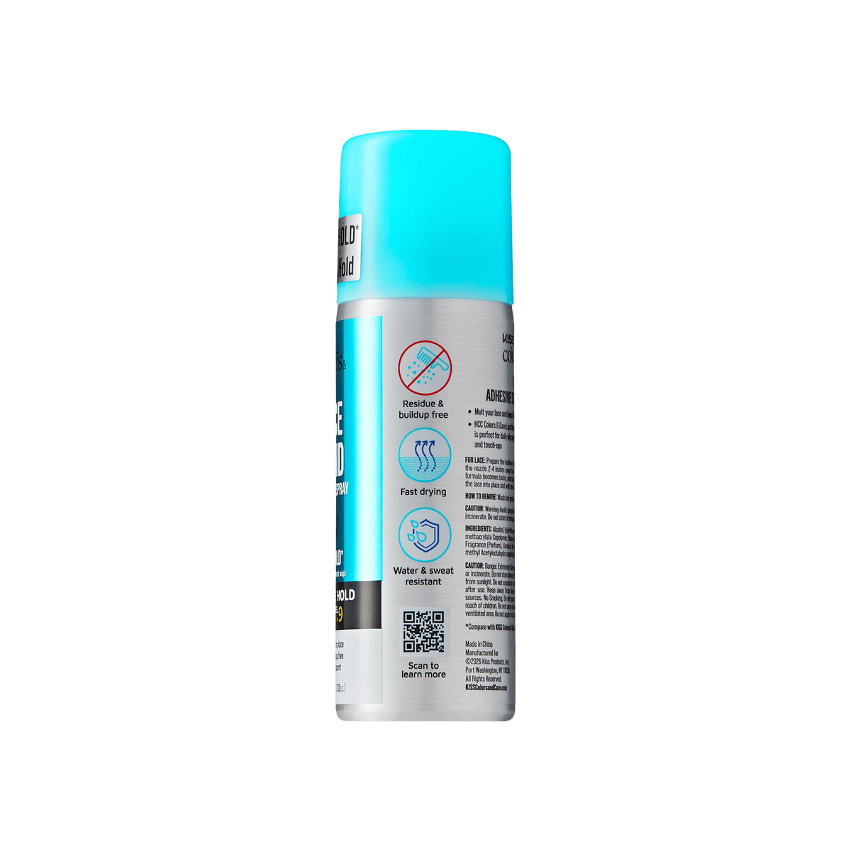 Can of spray paint with blue lid on a green background