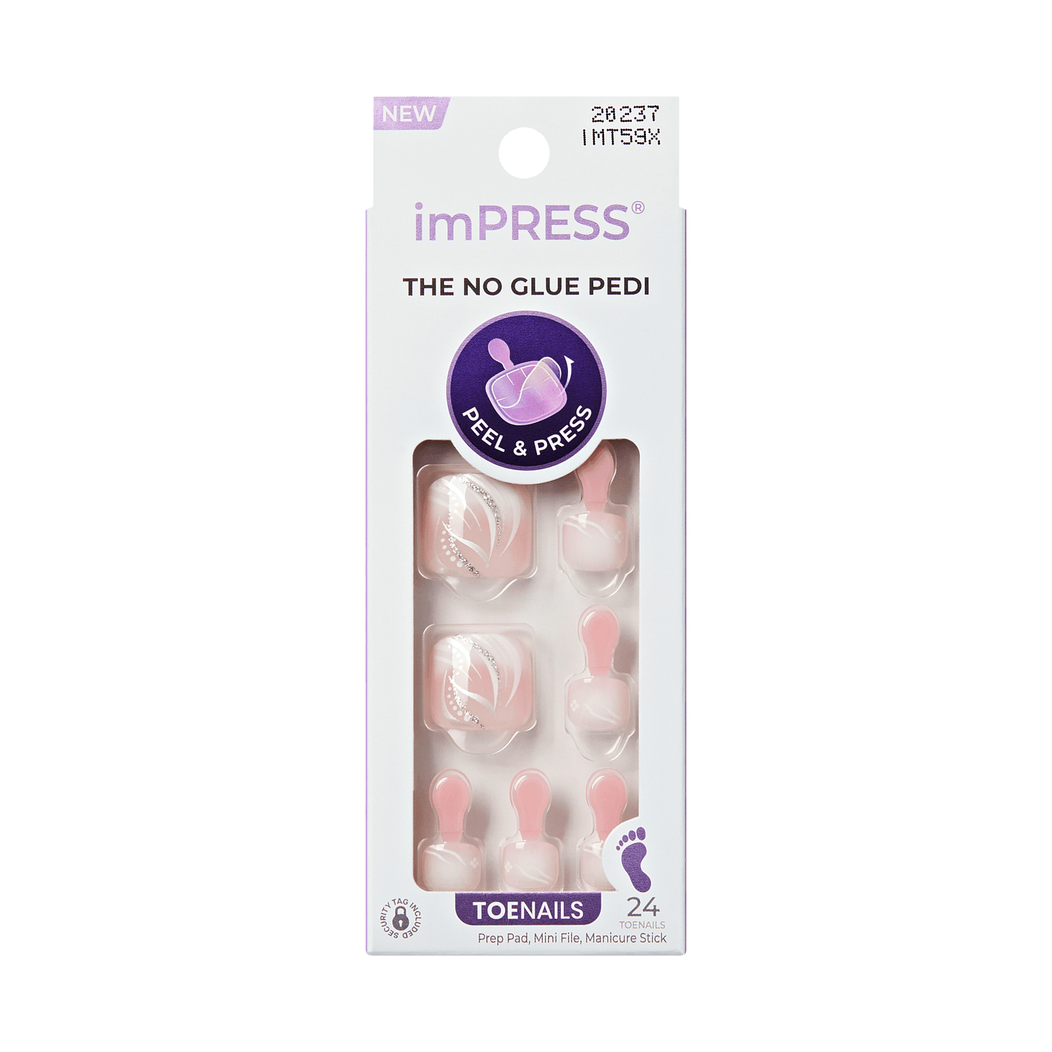 imPRESS no glue pedi packaging on a transparent background