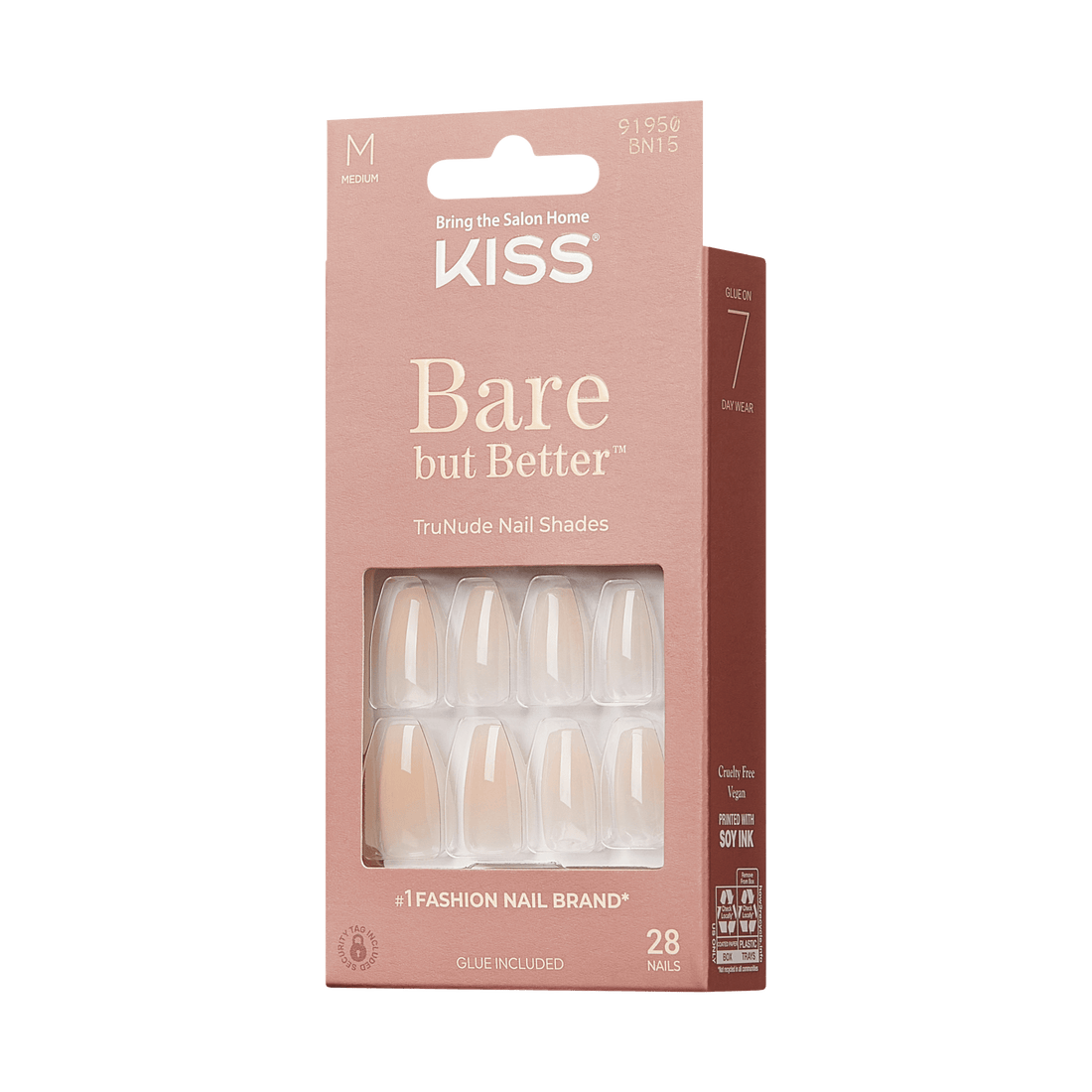 KISS Bare but Better Press On Glue Nails - Embrace It