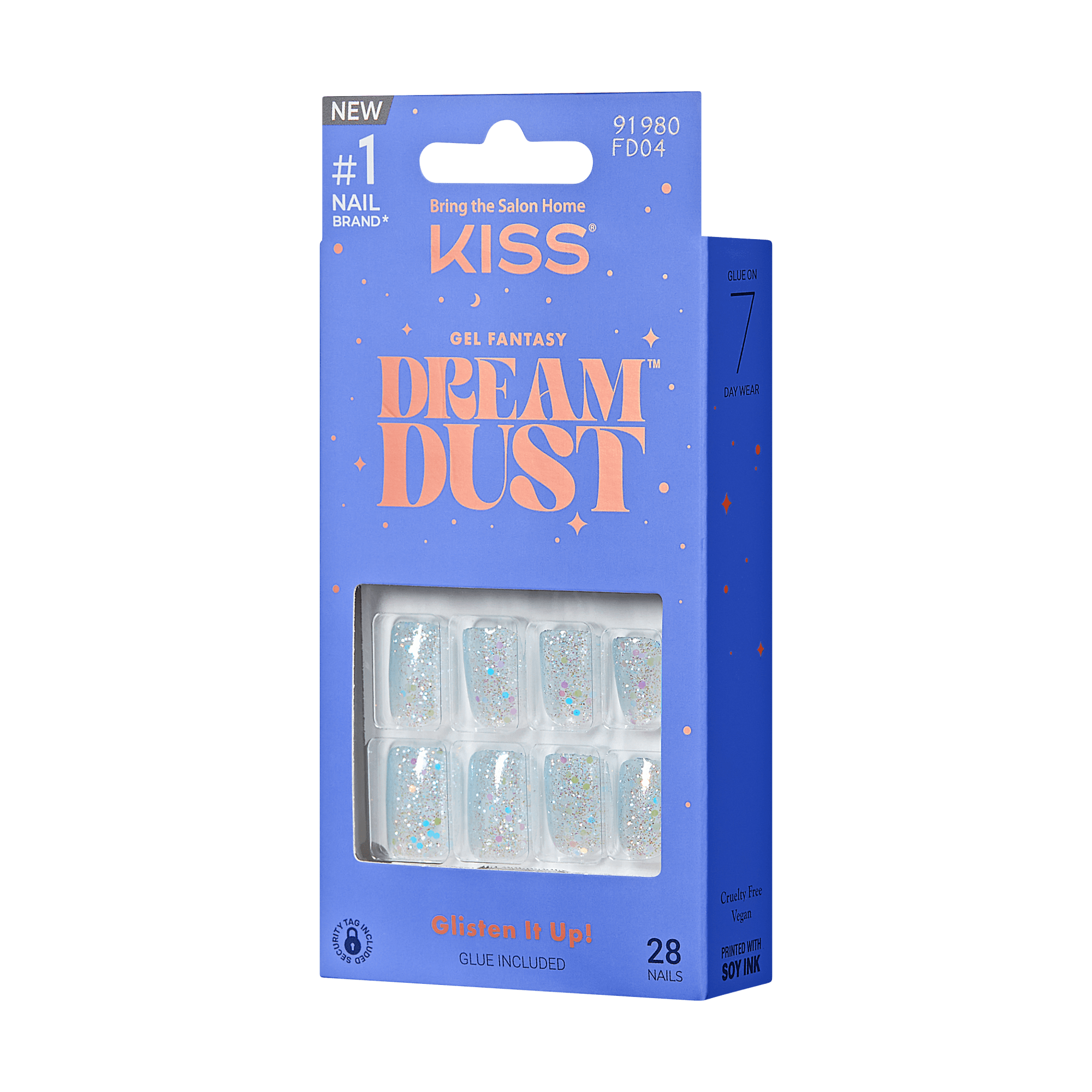 KISS Gel Fantasy Dreamdust Press On Glue Nails - Champagnes