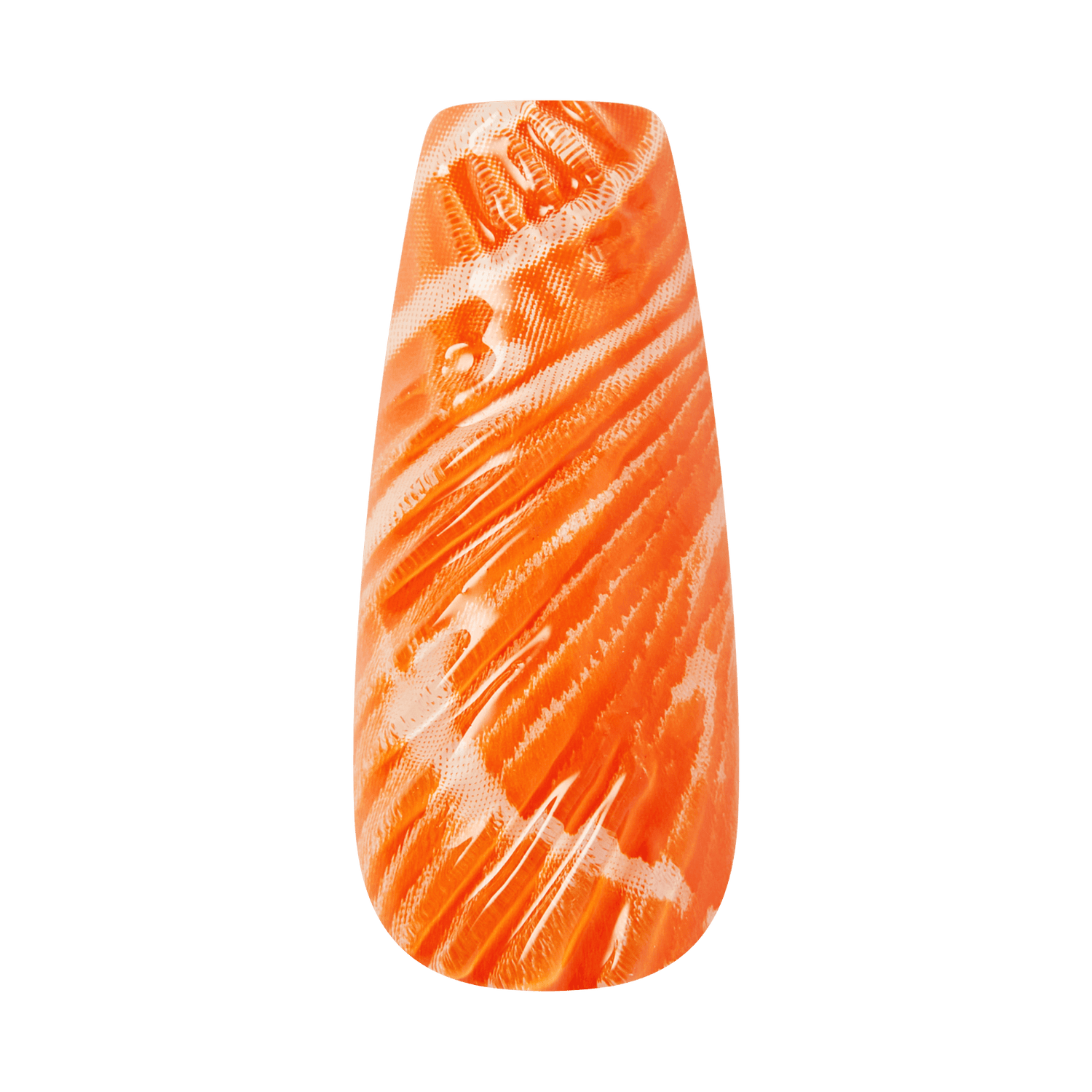 Orange design nail on a green background