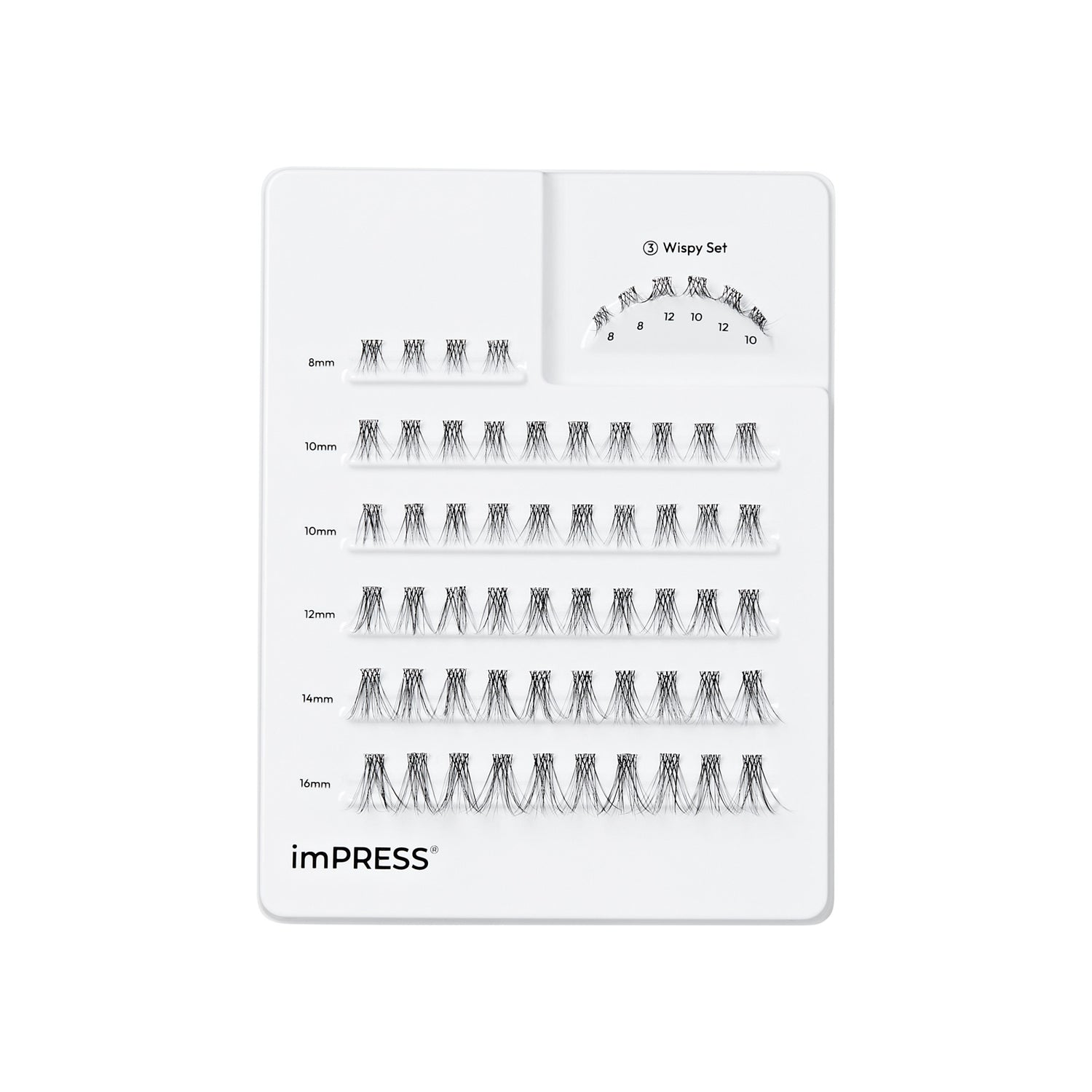 imPRESS Pre-Glued Individual Lashes Multipack, Classic Wispy, 60 Lash Clusters