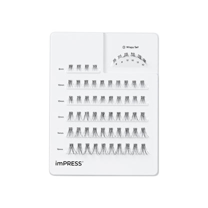 imPRESS Pre-Glued Individual Lashes Multipack, Classic Wispy, 60 Lash Clusters