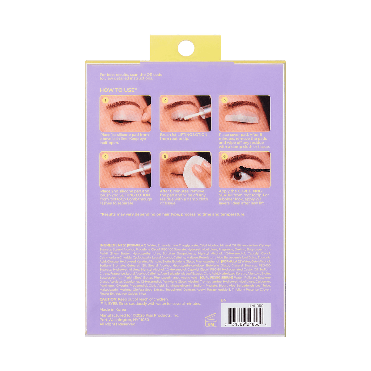 Kiss Lash Lift Kit | Starter Kit, Lash Lifting &amp; Setting Lotion, Rod Set, Mini Curl Fixing Lash Serum