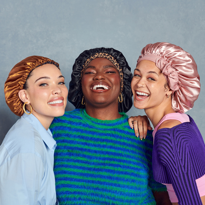 KISS Colors &amp; Care Silky Charmeuse Satin Stylish Day &amp; Night Cap - Black &amp; Leopard