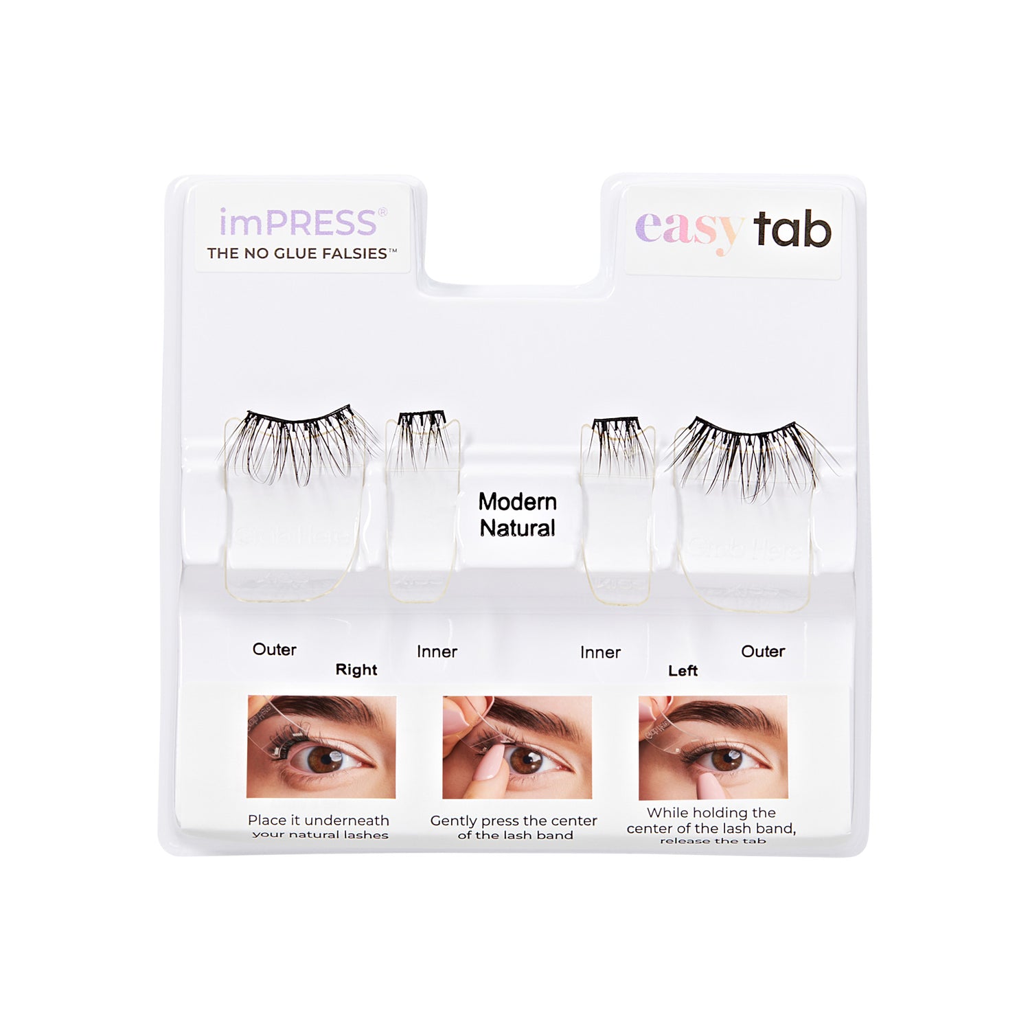 imPRESS Falsies easy tab Self Adhesive Eyelashes– Modern Natural
