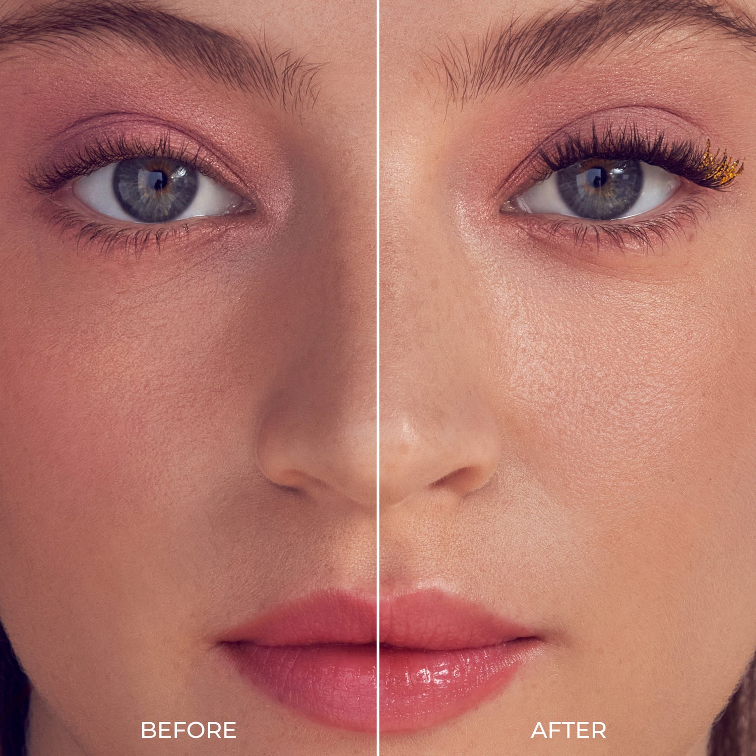 The image features a split view of a woman&