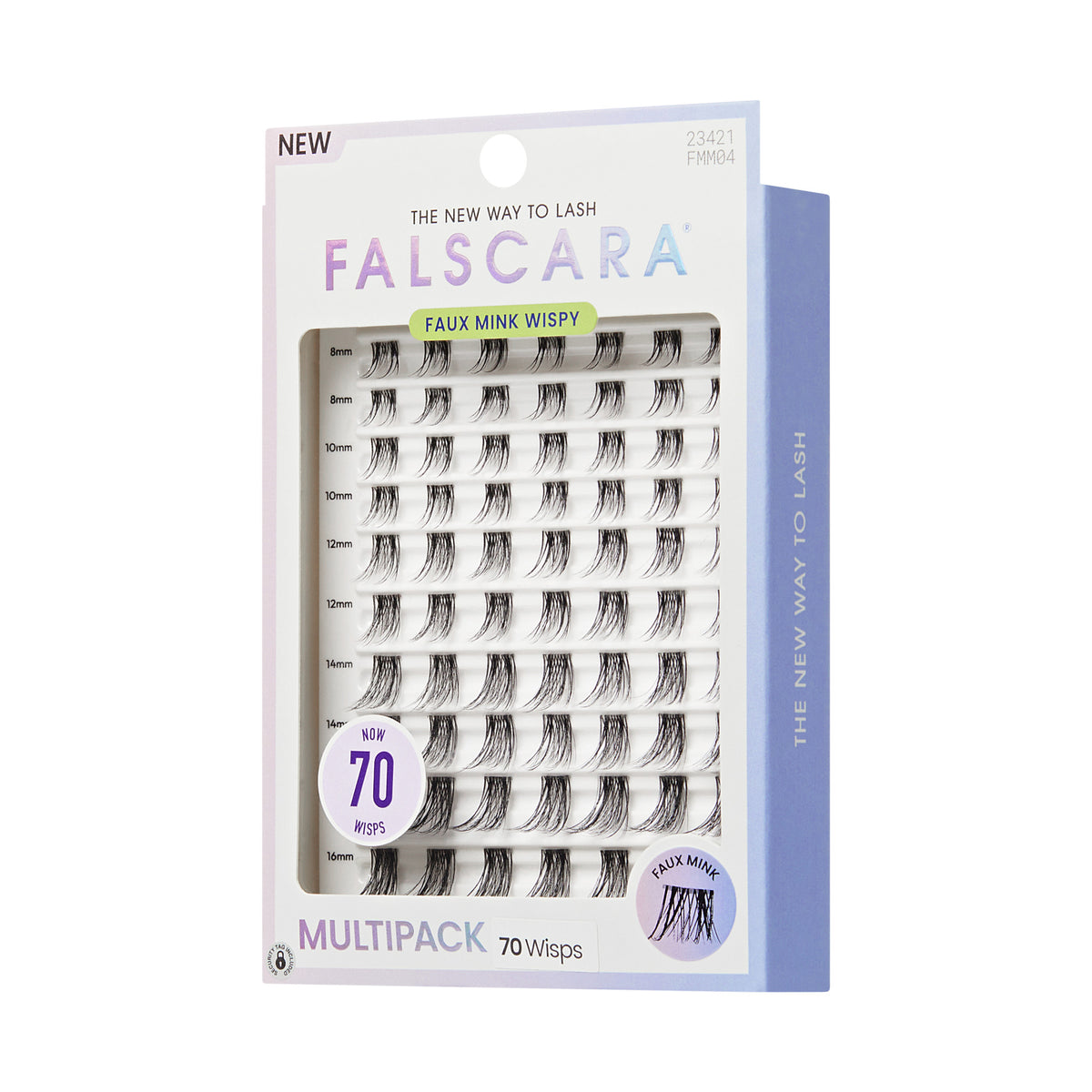 Falscara Faux Mink Wispy Mega Multipack | DIY False Lash Extensions, Cluster Lash, Wispy Lashes, 70 Wisps, 8mm-16mm