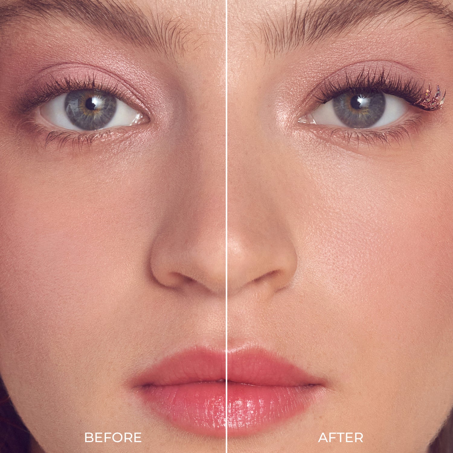 The image features a split view of a woman&