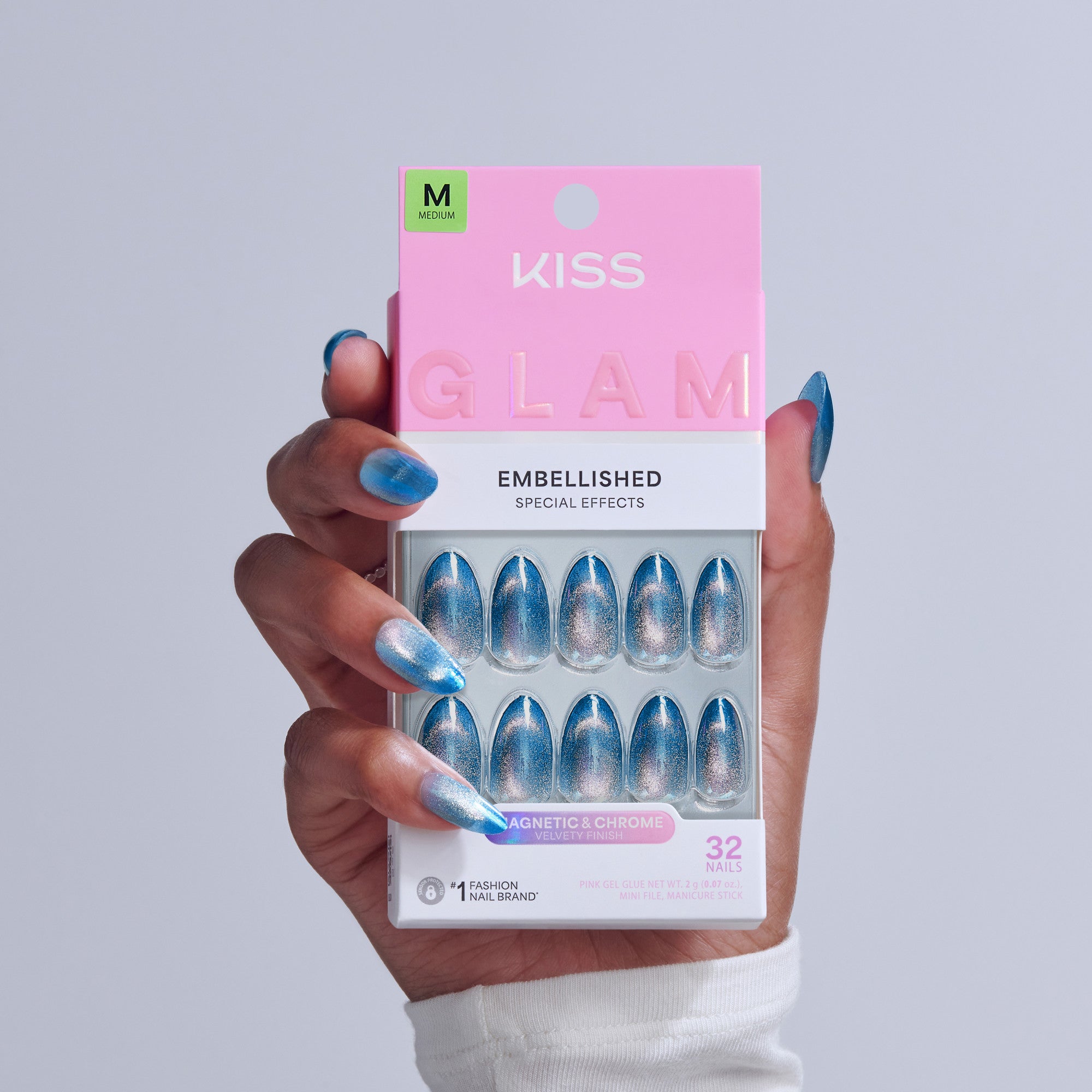 Kiss Glam Embellished Press On Glue Nails - Glow Forever – KISS USA