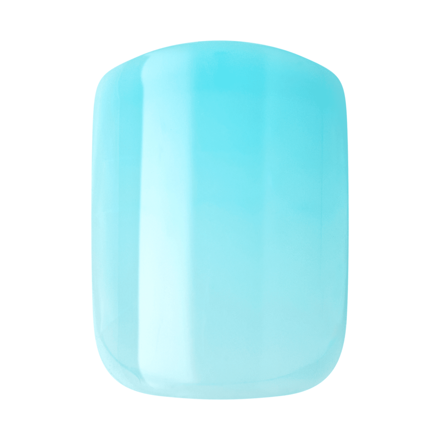 The image shows a rectangular bar of soap with rounded edges. The soap has a smooth, glossy surface and is a gradient of light blue, transitioning from a slightly darker blue at the top to a lighter blue at the bottom. The overall appearance is clean and sleek.