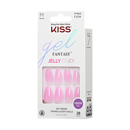 KISS Gel Fantasy Jelly Color Press On Glue Nails - Jelly Case