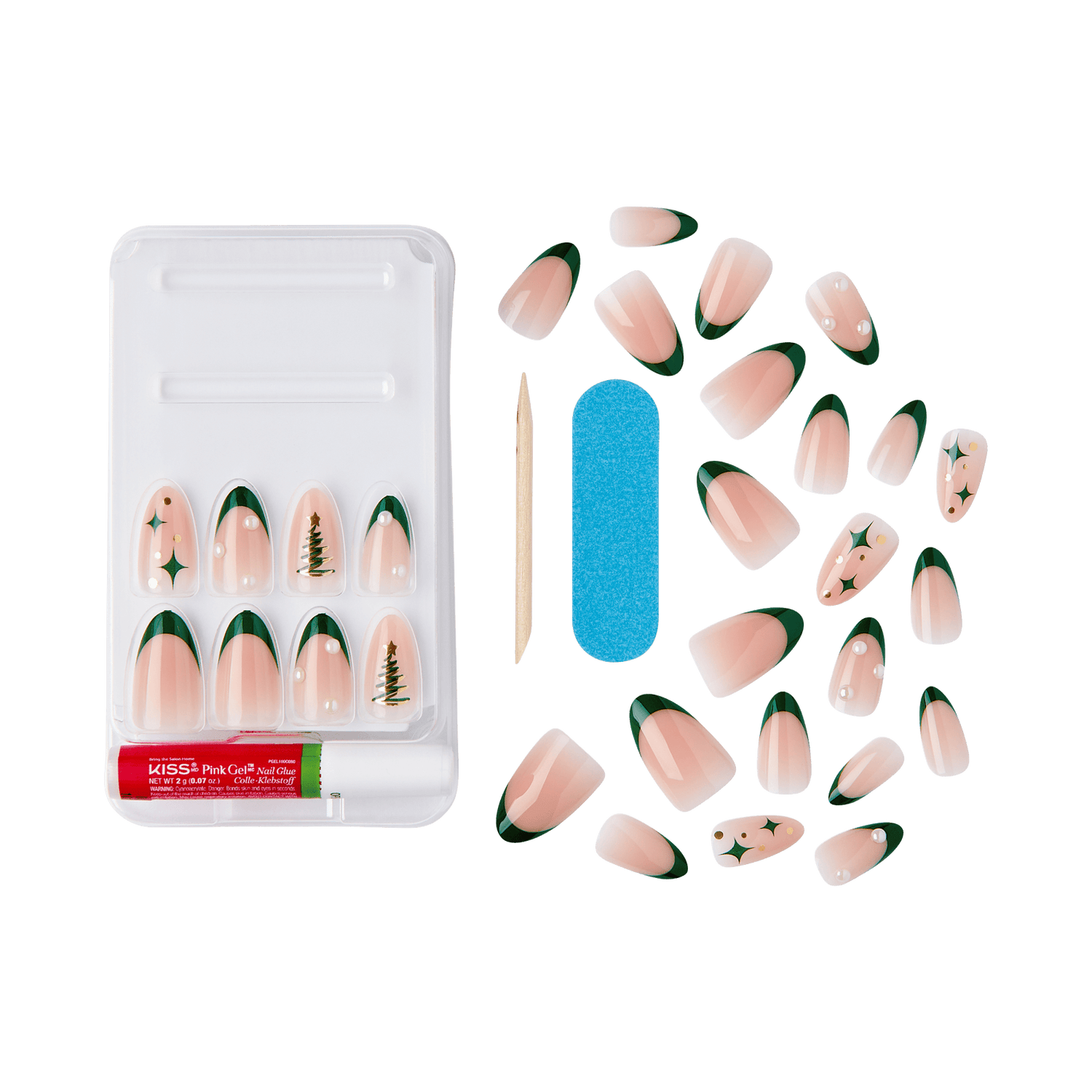 KISS Voguish Fantasy Holiday Press On Glue Nails - Snowy Memories