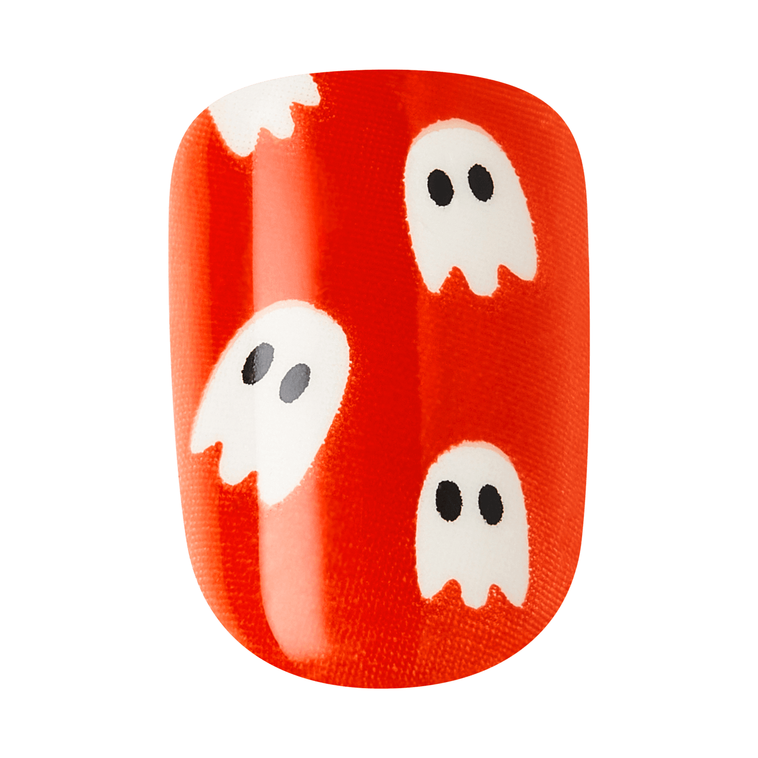 Impress Design Halloween No Glue Fake Press On Nails - Fangs Out | Design, Orange, Short, Squoval, Glow In The Dark, Manicure