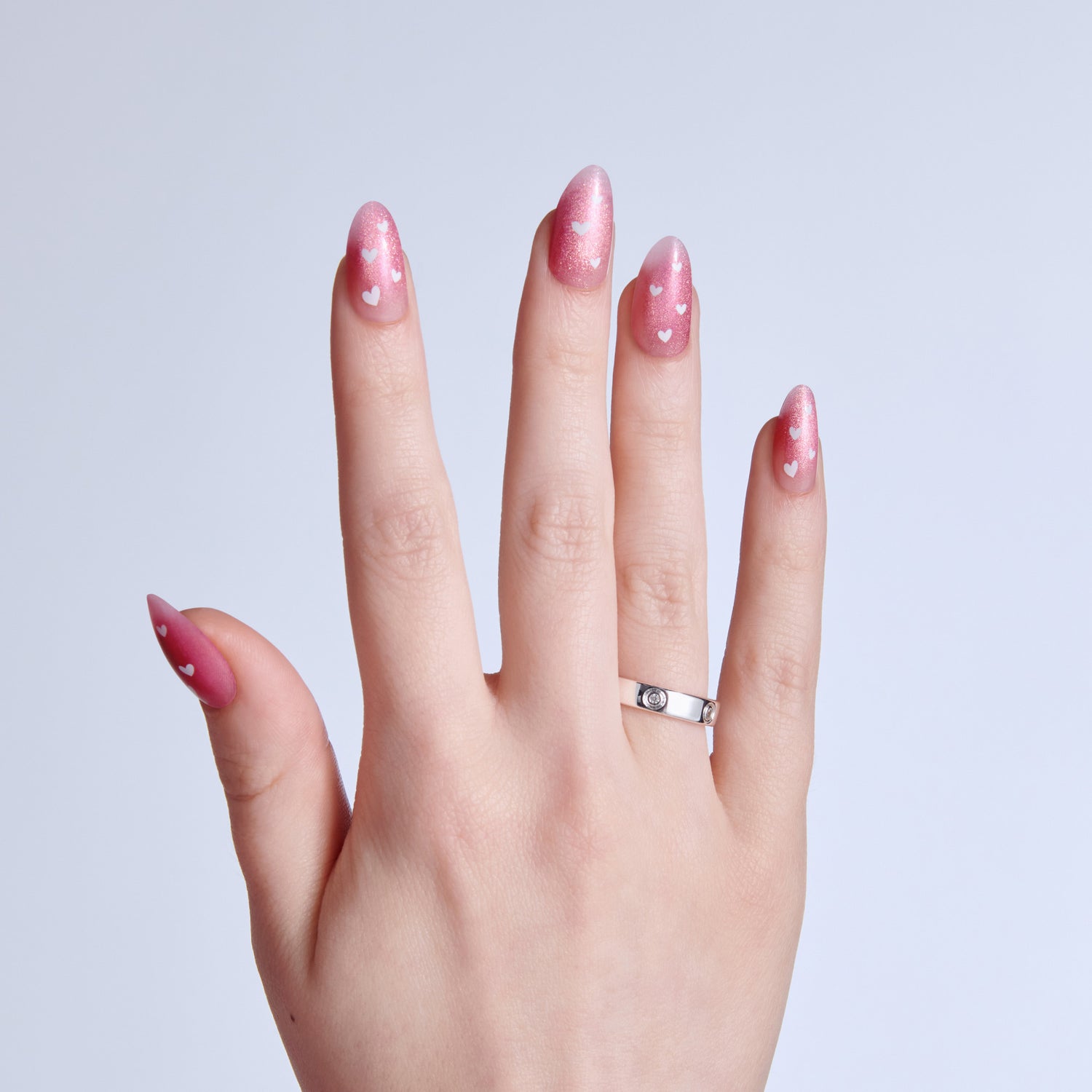 KISS LOVE Design Press On Glue Nails - My Forever Valentine