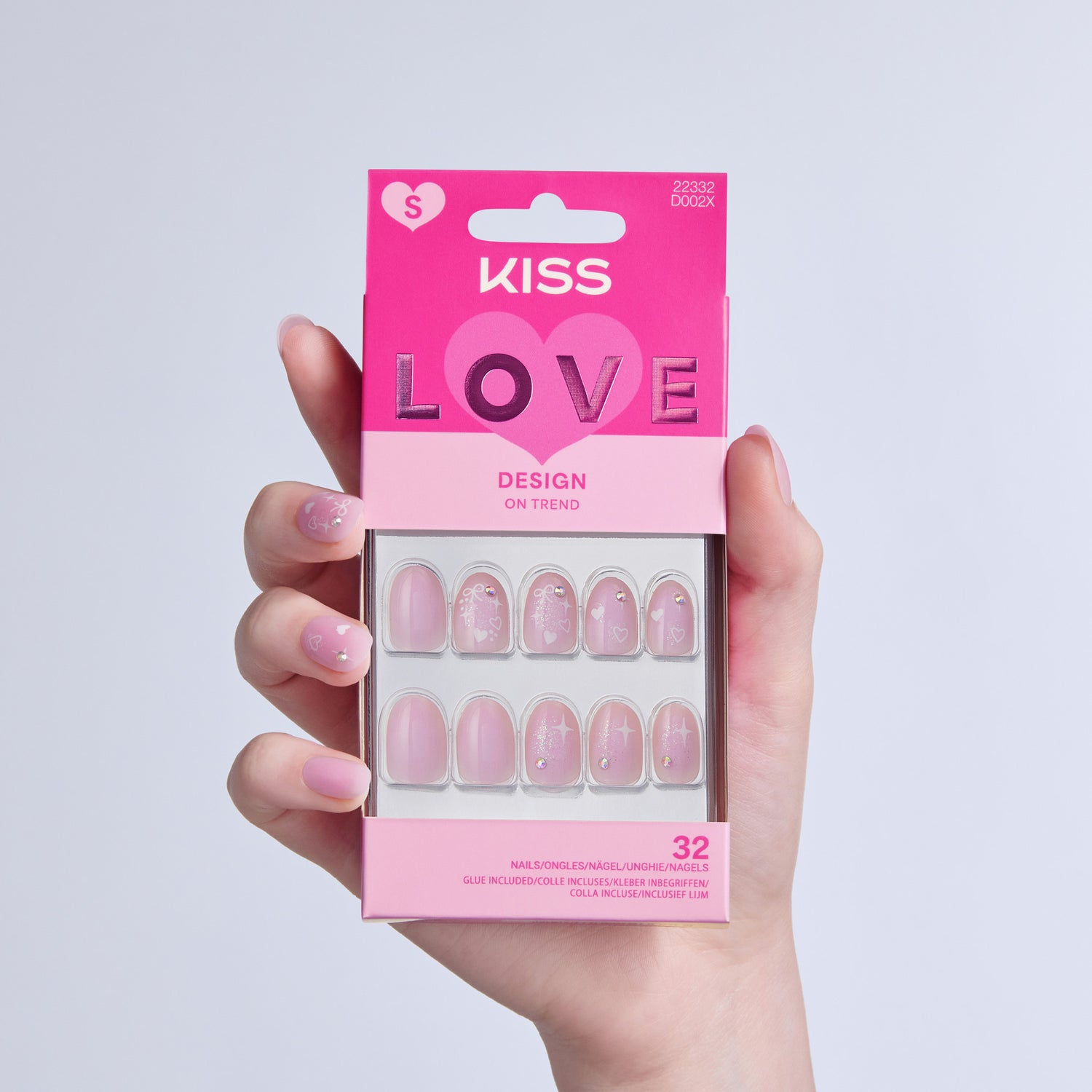 KISS LOVE Design Press On Glue Nails - Love Ever After