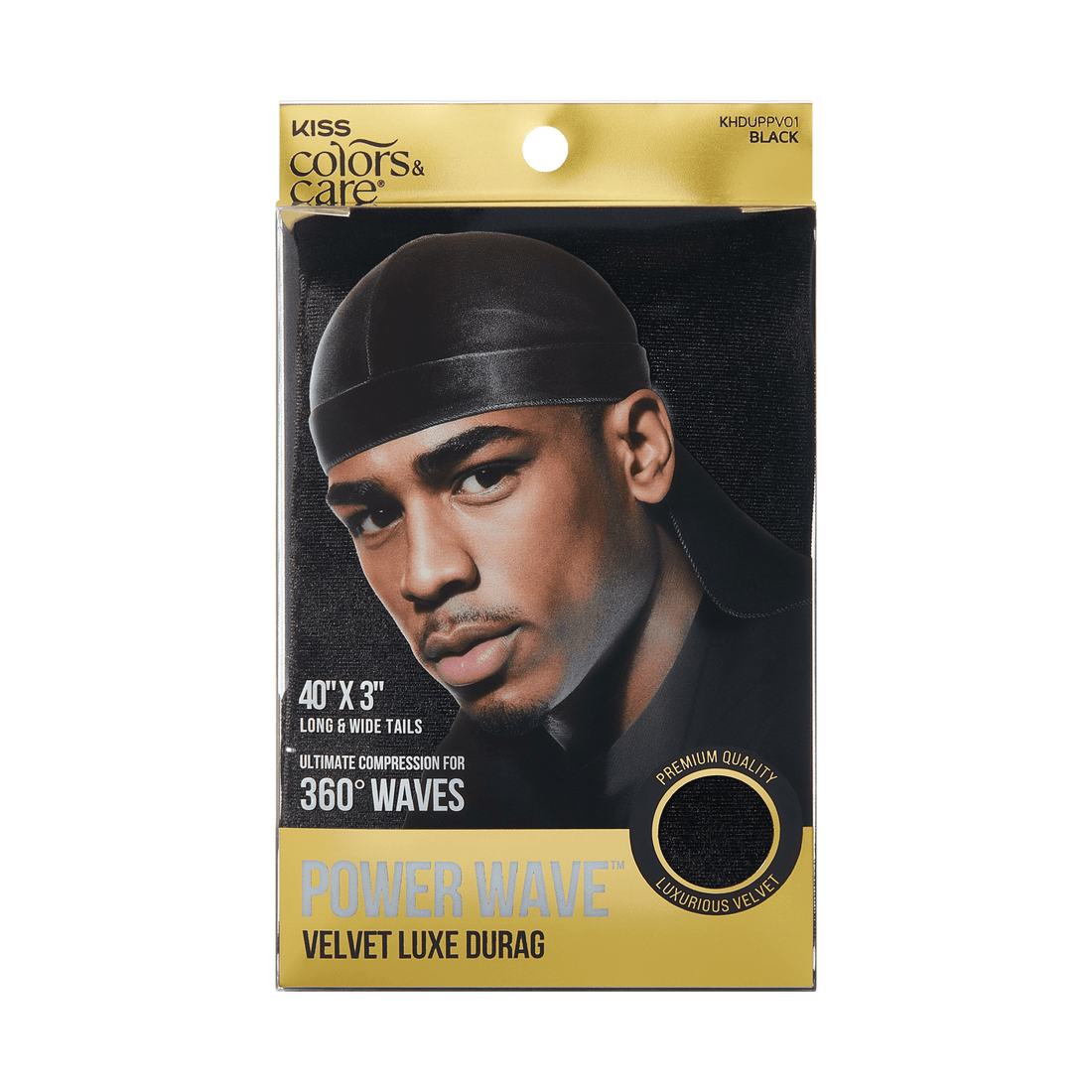 KISS Colors &amp; Care Power Wave Velvet Luxe Durag - Black