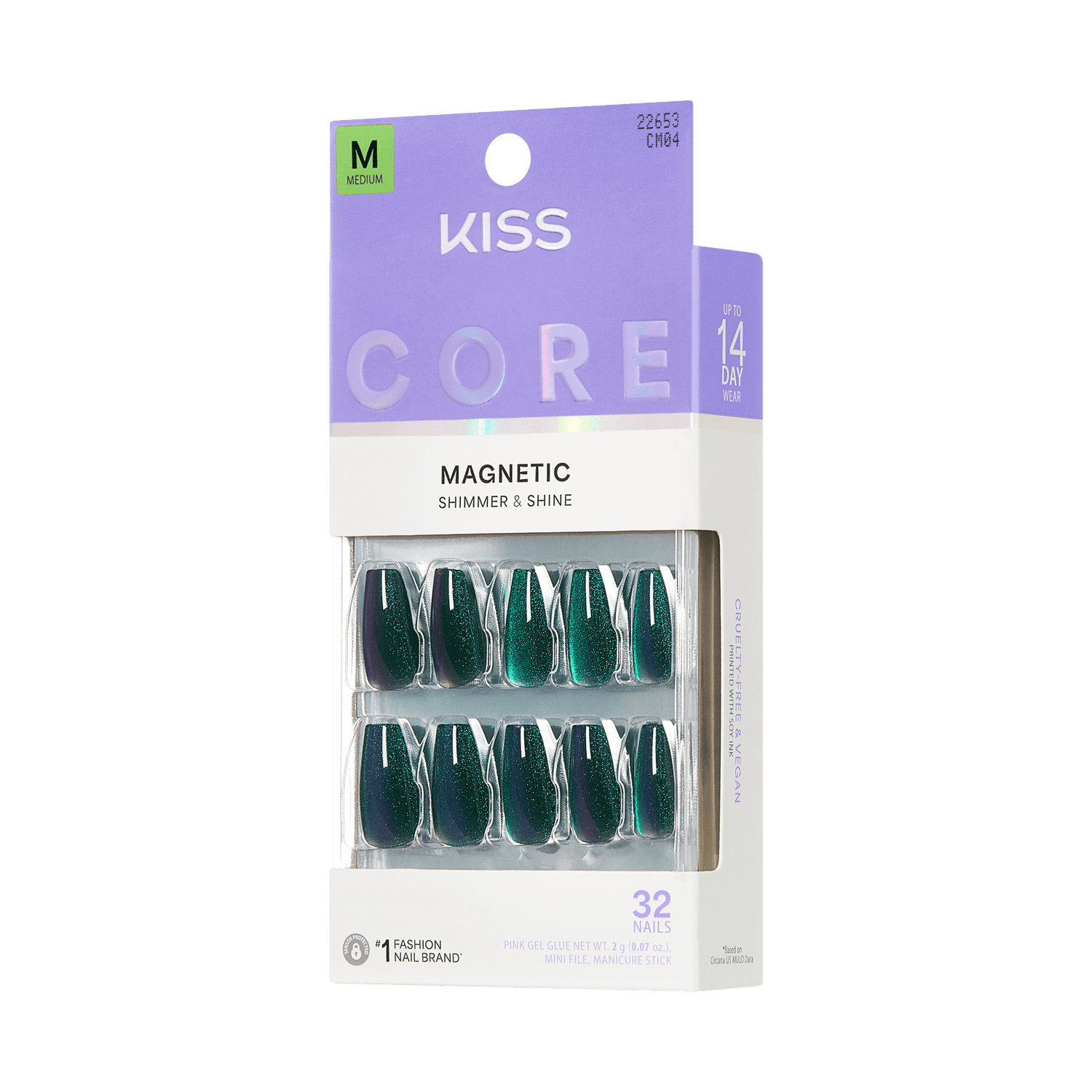 KISS CORE Magnetic Press On Glue Nails – Shimmering