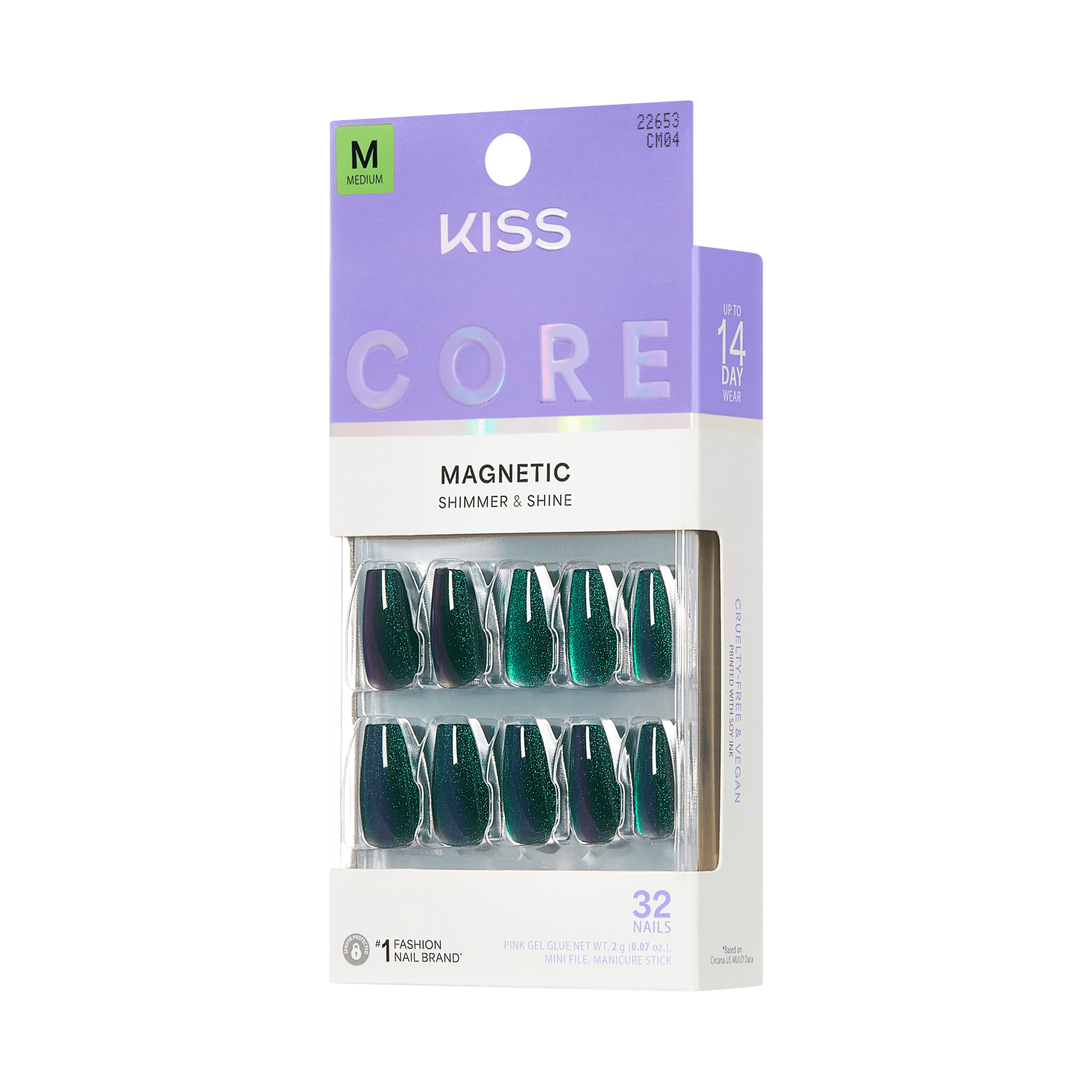 KISS CORE Magnetic Press On Glue Nails – Shimmering