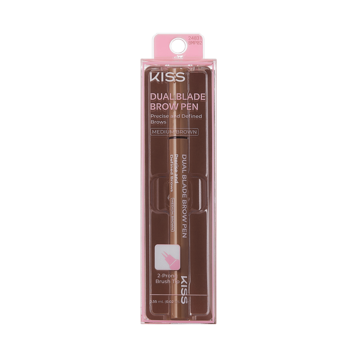 Kiss Dual Blade Brow Pen - Medium Brown | Smudge Free