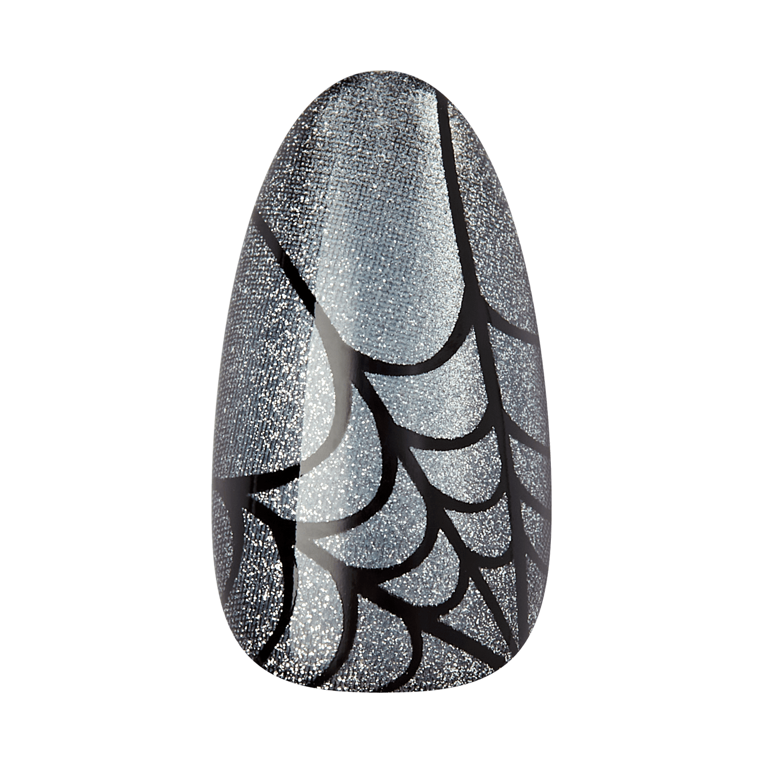 Kiss Haunt Halloween Press On Fake Glue Nails - Vamp It Up | Design, Black, Medium, Almond, Glow In The Dark
