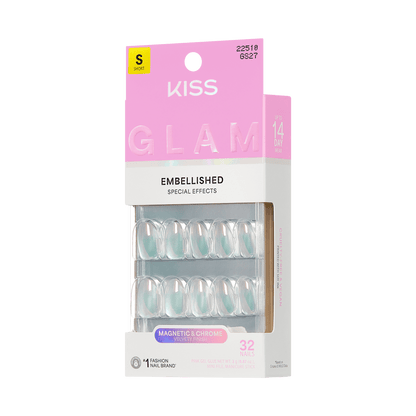 KISS GLAM Embellished Press On Glue Nails - Celestique