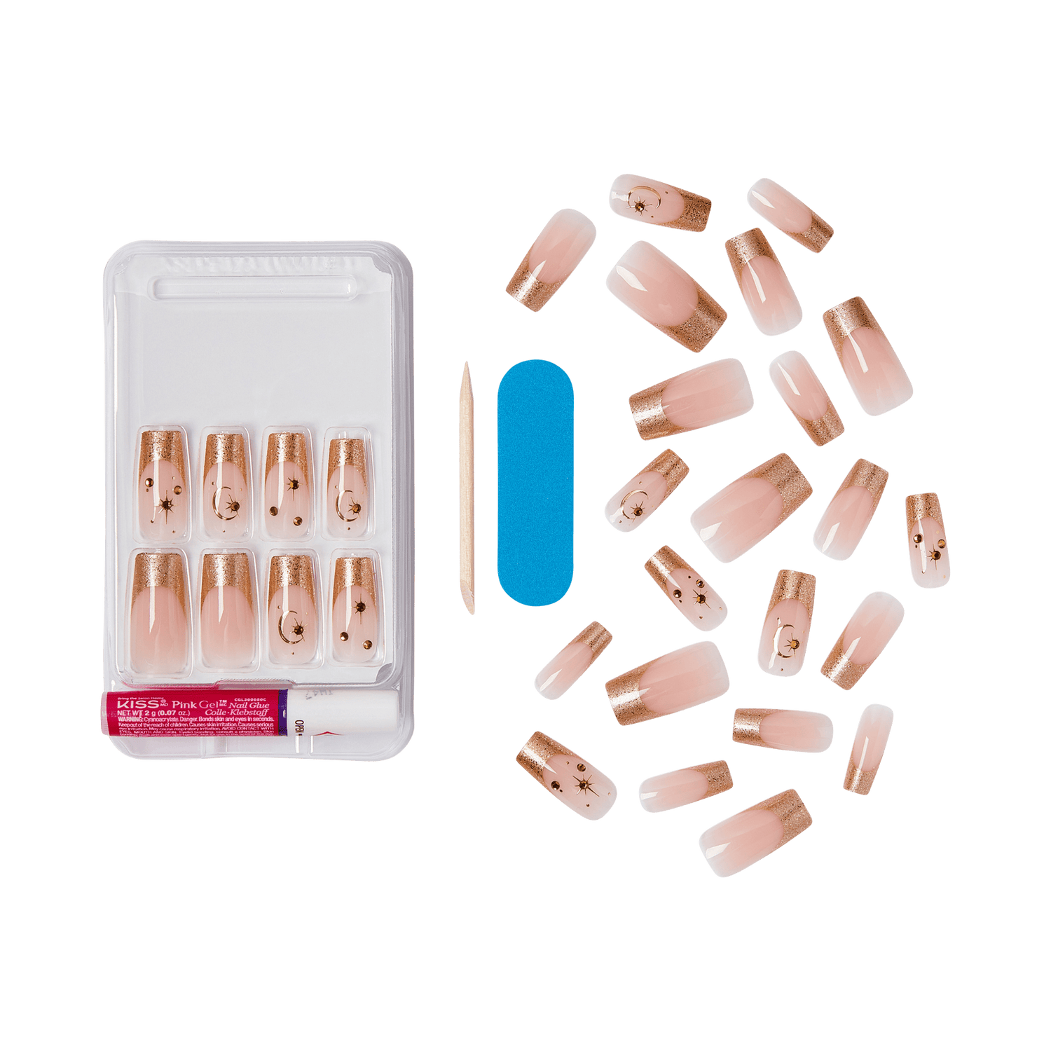 KISS Masterpiece Press On Glue Nails - Stardust Hues