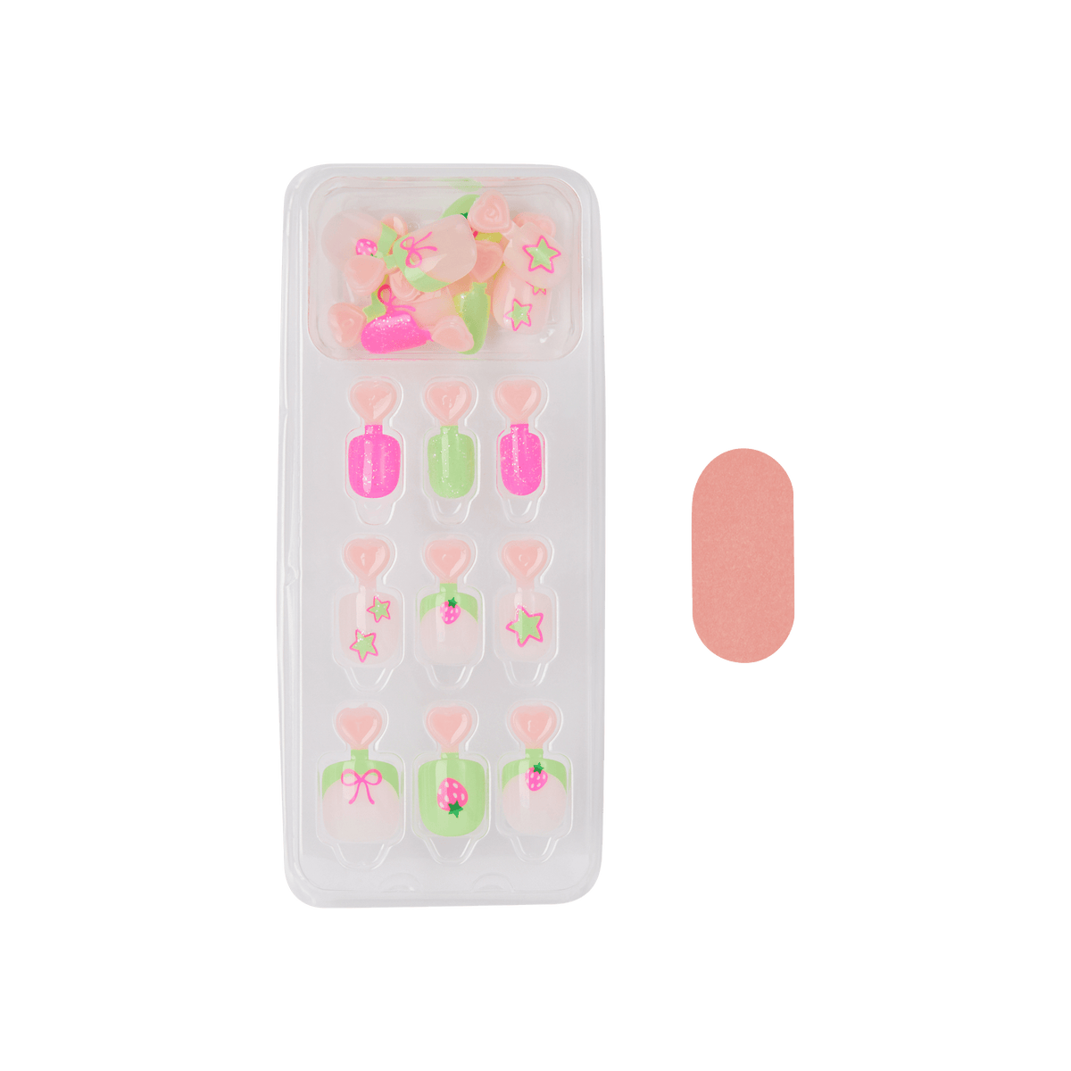 Impress Kids No Glue Fake Press On Nails - Princess Dream | Design, Pink &amp; Green, Kids, Squoval, Manicure