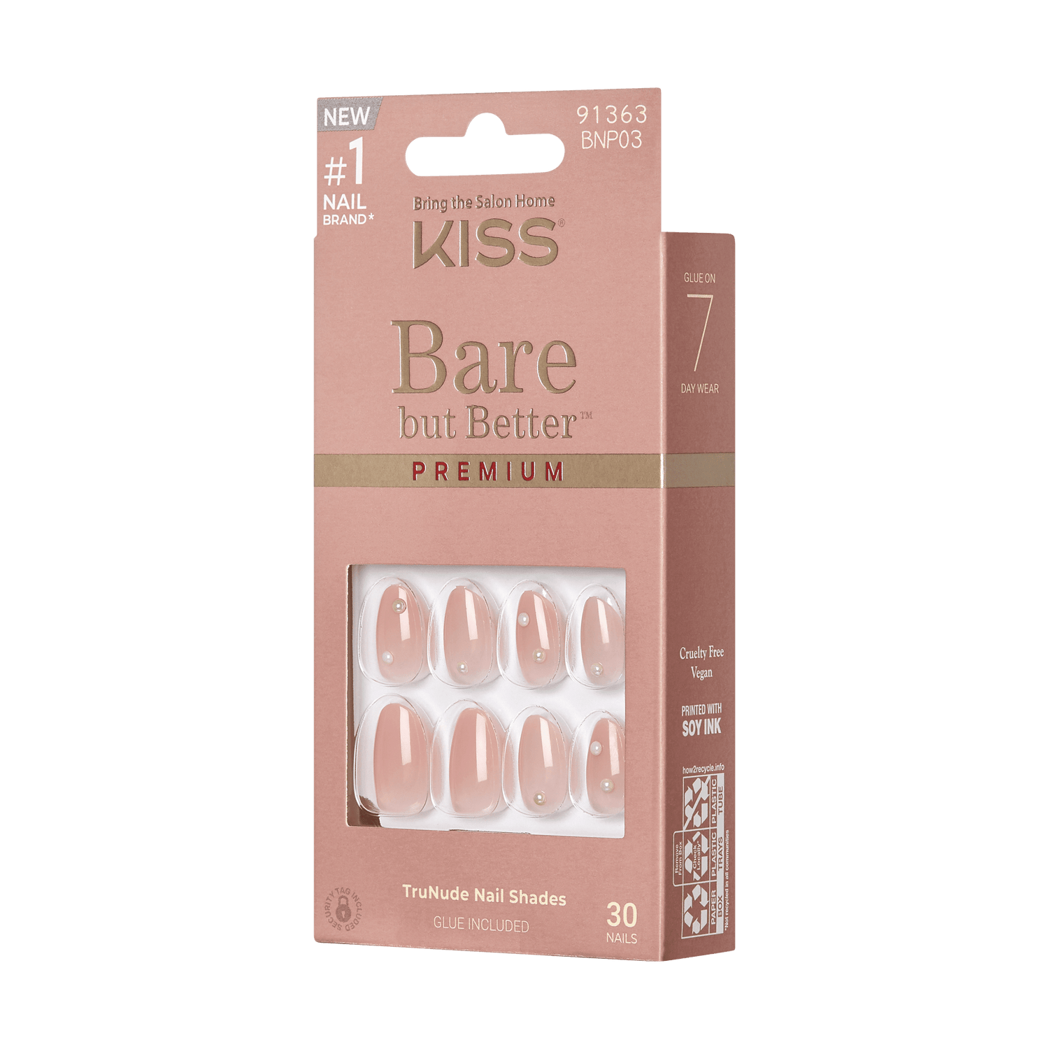 KISS Bare but Better Premium Press On Glue Nails - Slay