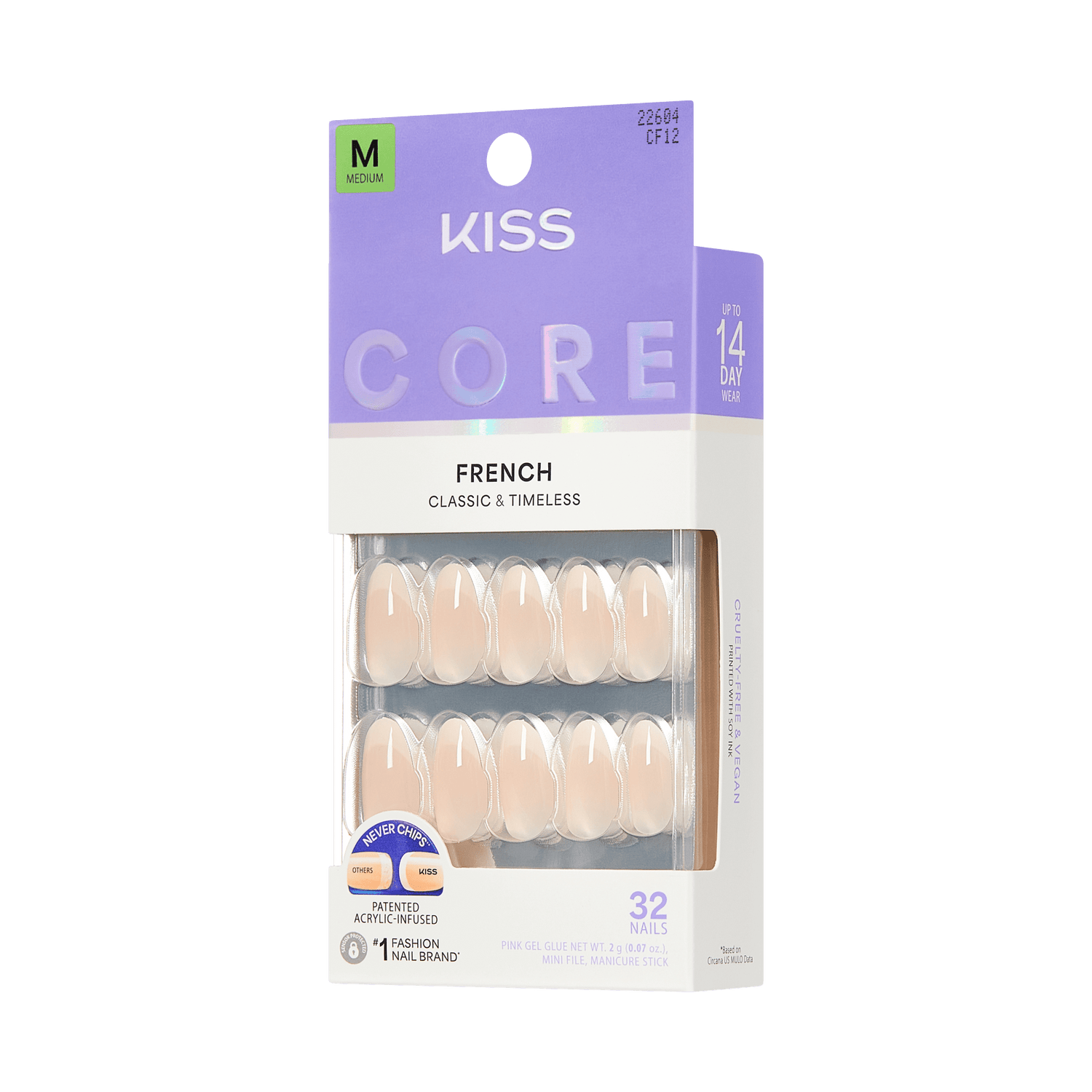 Kiss Core French Press On Glue Nails Burble KISS USA Kiss Core French Press On Glue Nails Burble KISS USA