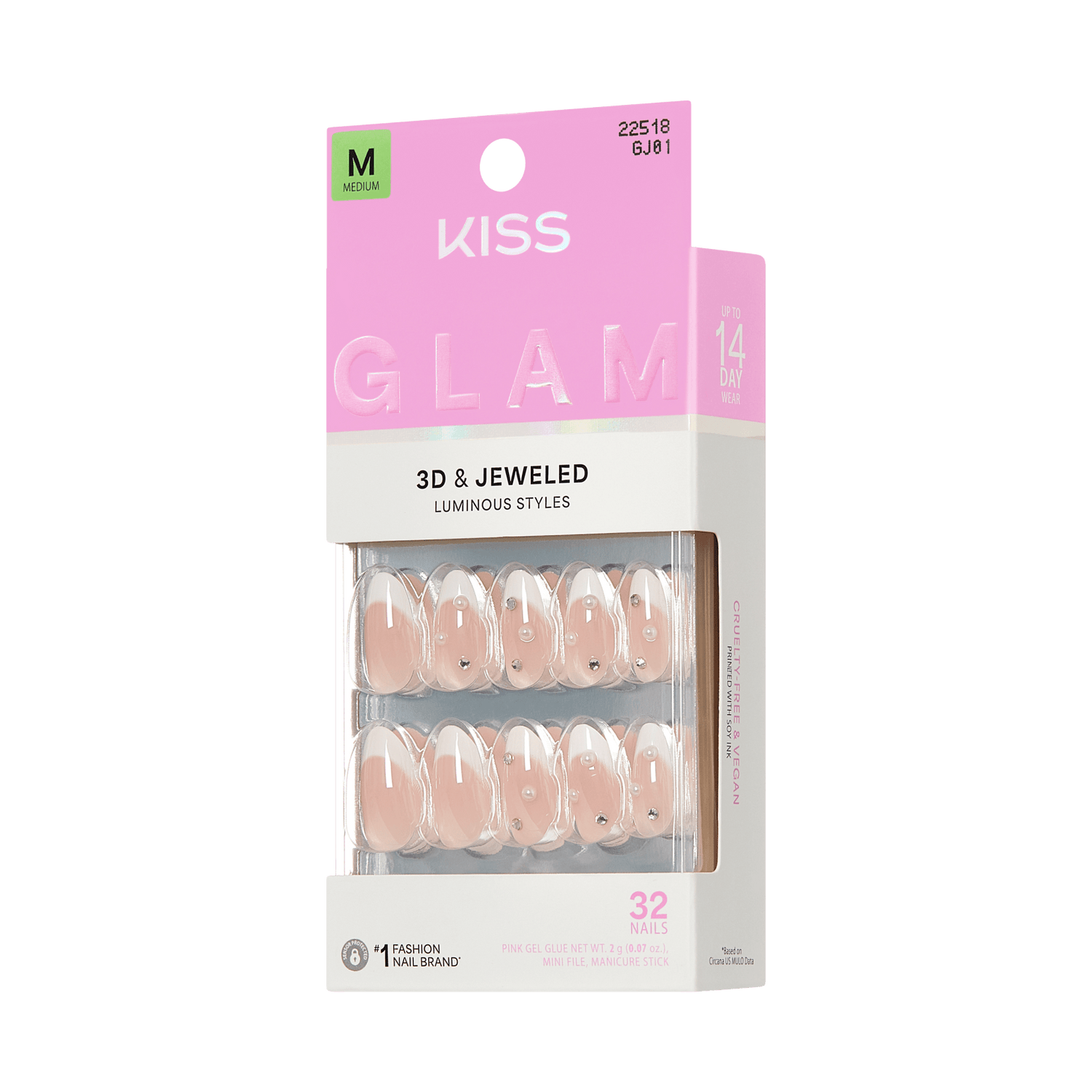 KISS GLAM 3D &amp; Jewel Press On Glue Nails  - Serendipity Awaits