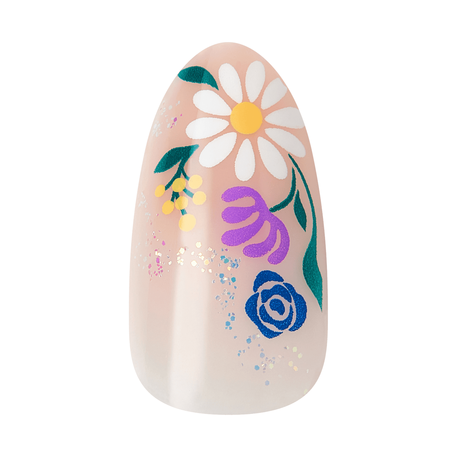 Kiss Core Design Press On Fake Glue Nails - Stay In Touch | Design, Multicolor, Medium, Almond
