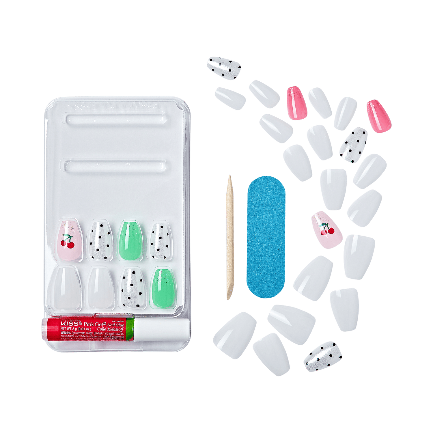 KISS Gel Fantasy Jelly Press On Glue Nails - Jelly Baby