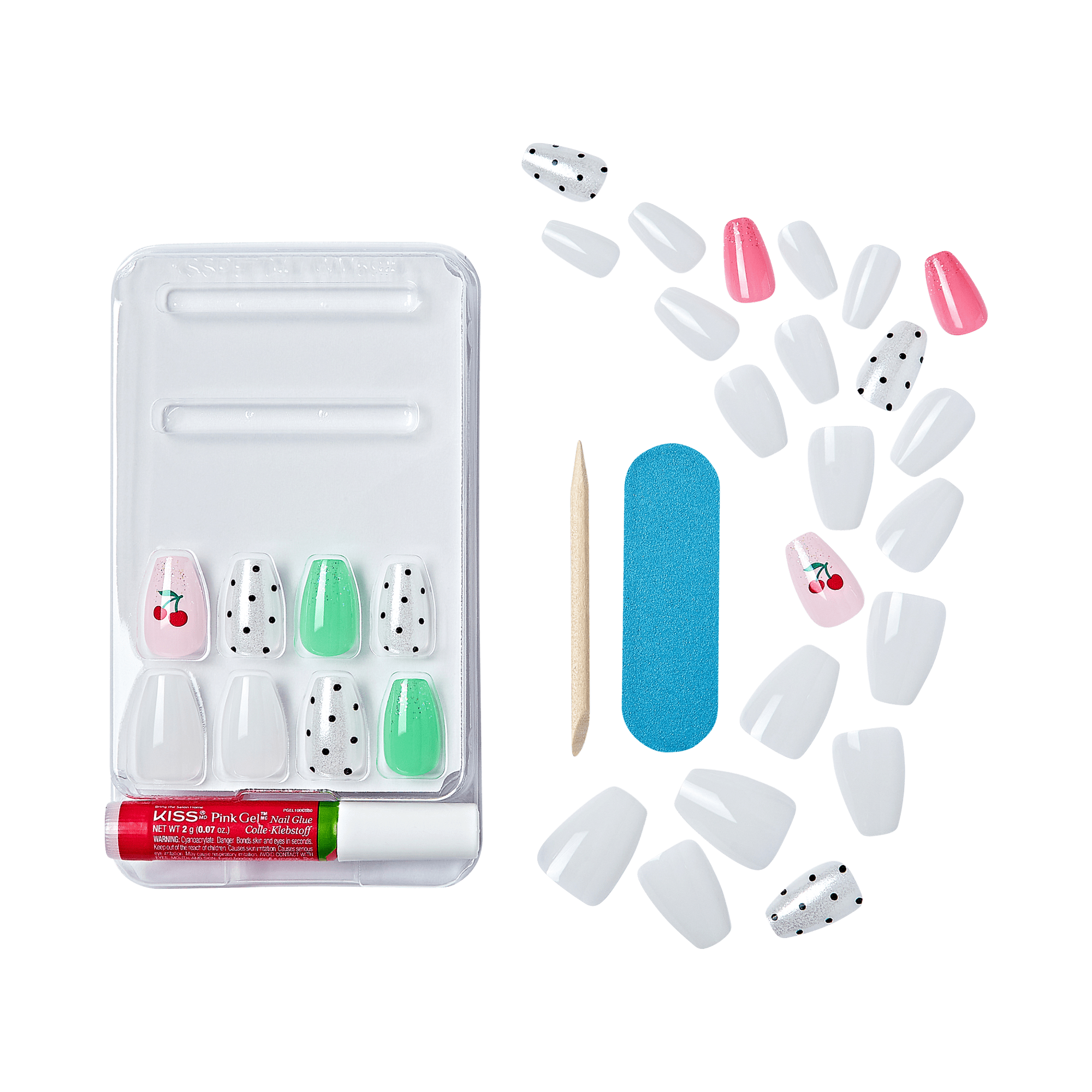 KISS Gel Fantasy Jelly Press On Glue Nails - Jelly Baby