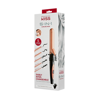 KISS 5-In-1 Interchangeable Curling Iron