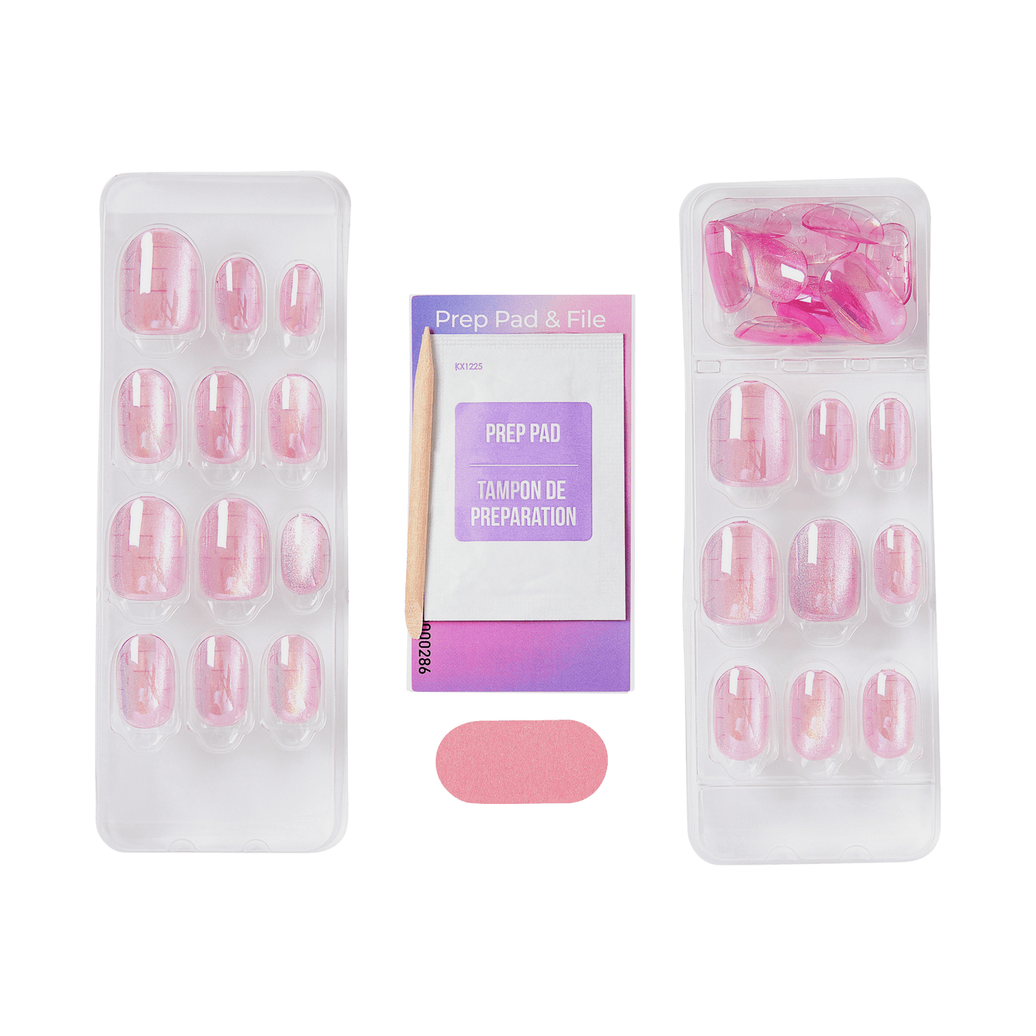 colorFX by Impress No Glue Fake Press On Nails - Starry | Solid, Pink, Short, Oval, Manicure