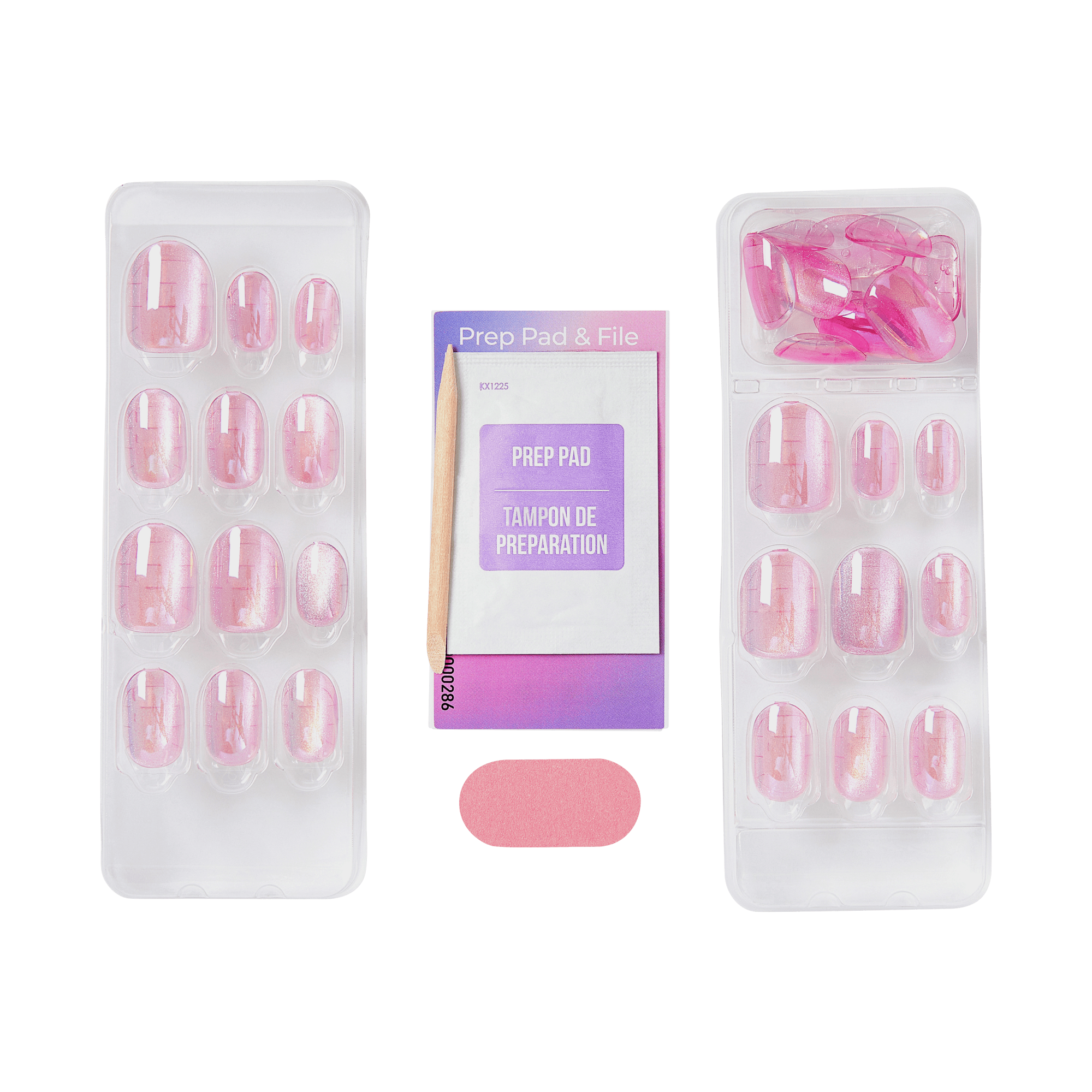 colorFX by Impress No Glue Fake Press On Nails - Starry | Solid, Pink, Short, Oval, Manicure