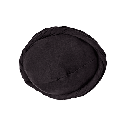 Satin-Lined Halo Turban Set Black w/ 2 Wave CapsPremium - Image 6
