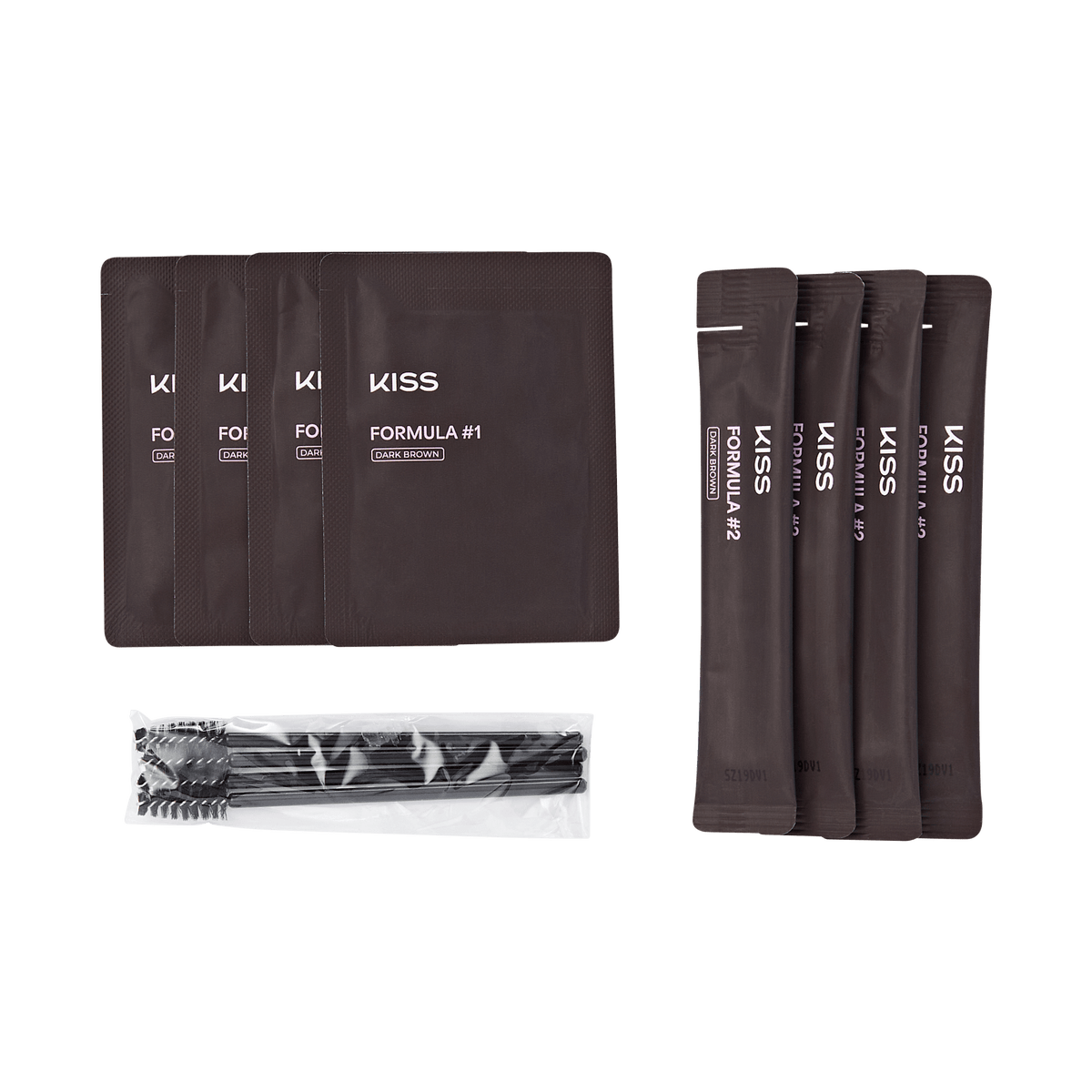 Kiss Tinting Cream Kit - Dark Brown | Starter Kit,  8 Pre-Measured Pouches, Eyebrow Brush