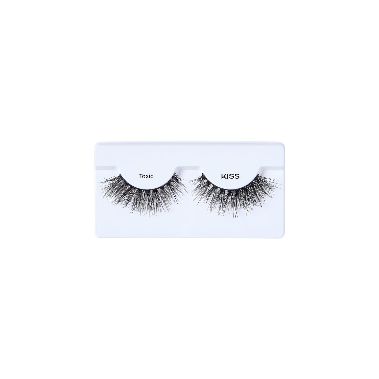 KISS Toxic false eyelashes on light blue packaging strip