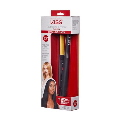 KISS Colors &amp; Care Ceramic Tourmaline -  1/2&quot; Flat Iron