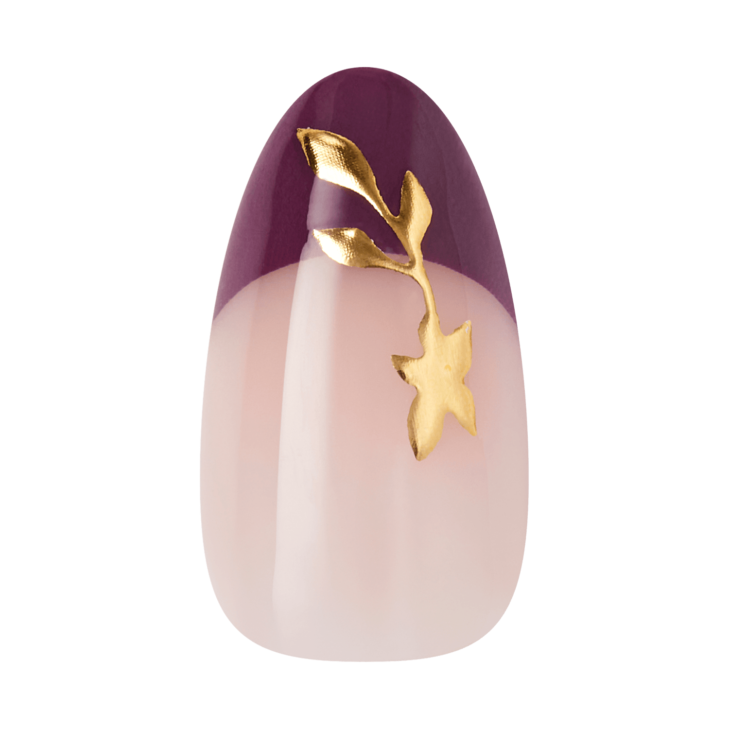 Kiss Core Design Press On Fake Glue Nails - Soft Glow | French Design, Purple, Medium, Almond