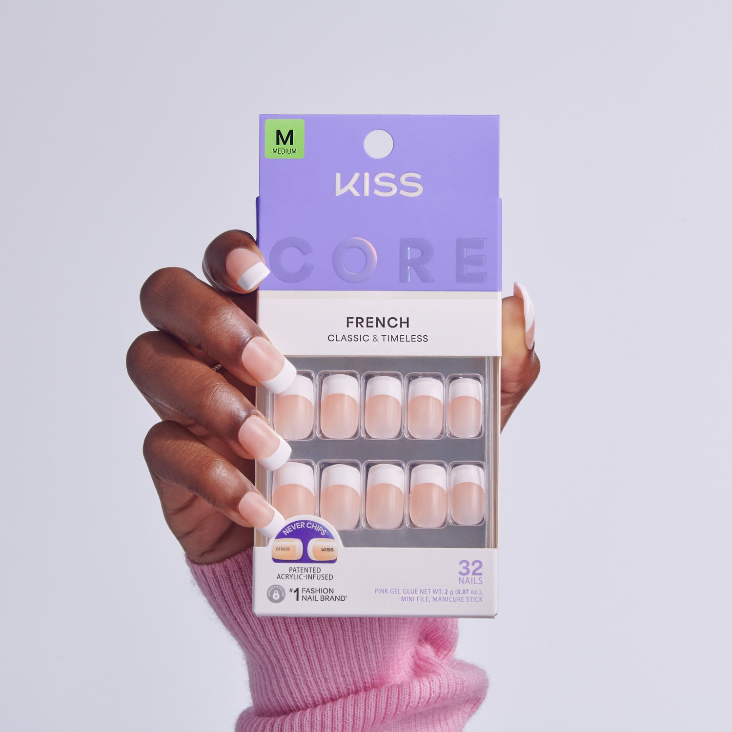 KISS CORE French Press On Glue Nails - Hopeful