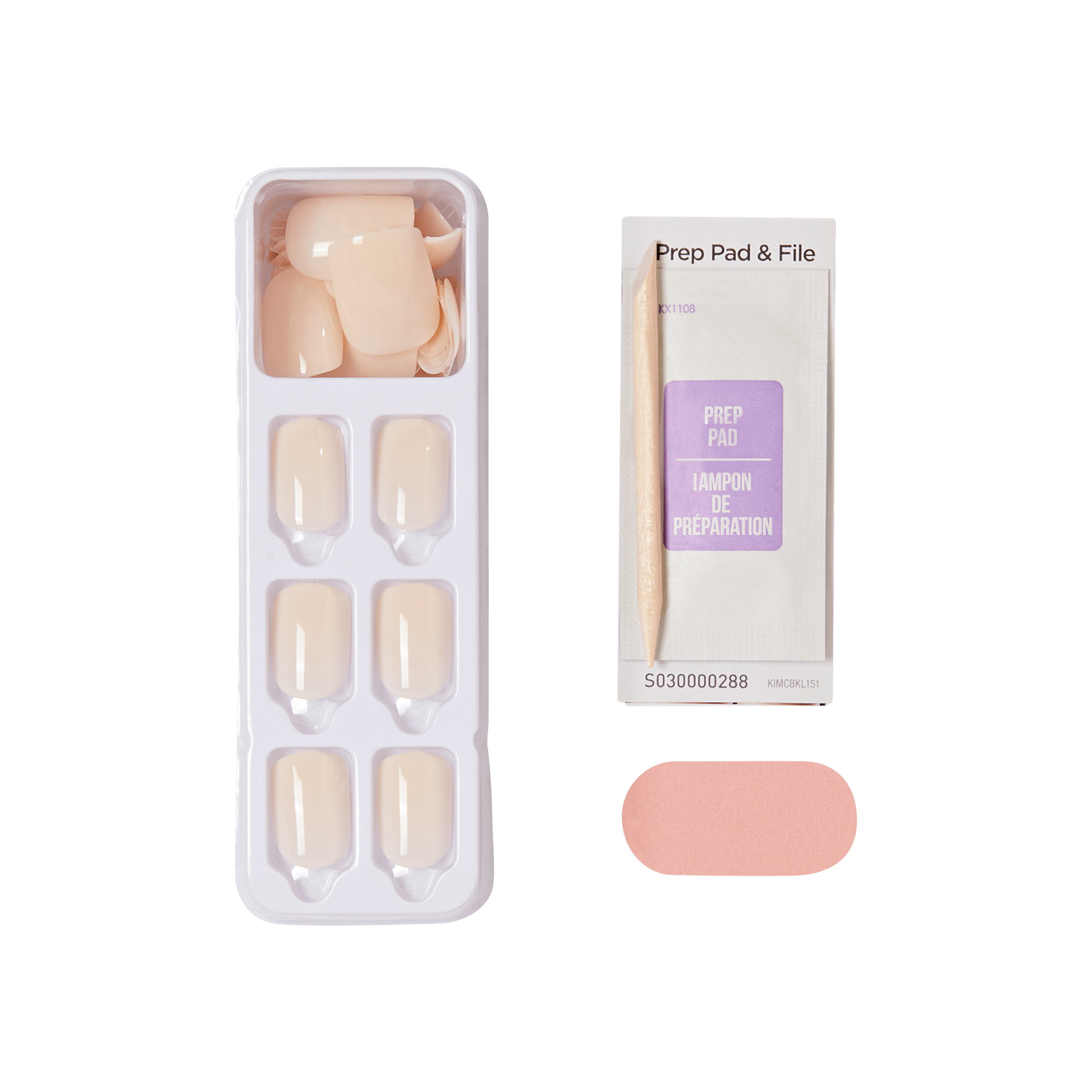 Impress Color No Glue Fake Press On Nails - Point Pink | Solid, Pink, Short, Squoval, Manicure