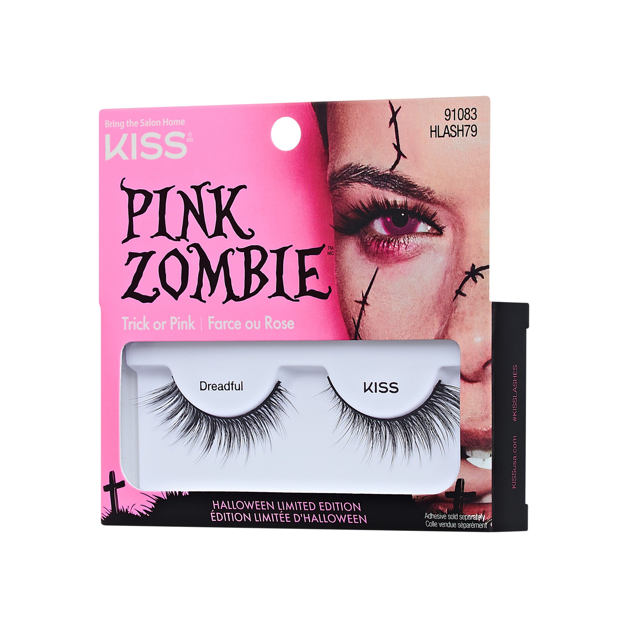 KISS Pink Zombie Dreadful false eyelashes Halloween limited edition