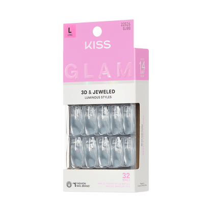 KISS GLAM 3D &amp; Jewel Press On Glue Nails  - Seraphic
