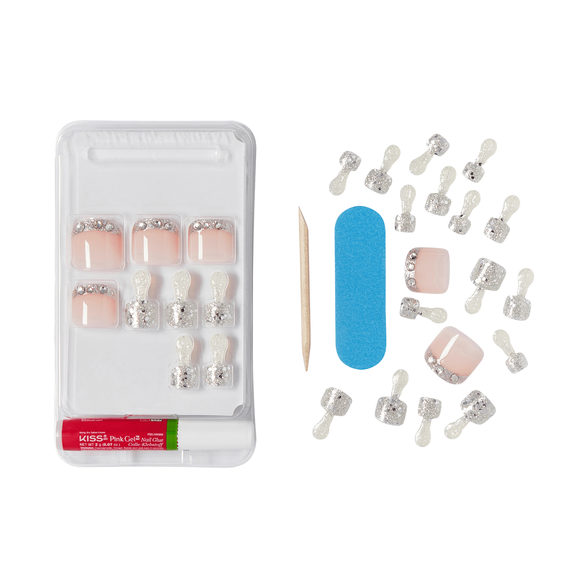KISS Gel Fantasy Press On Glue Toenails - Aesthetic Care
